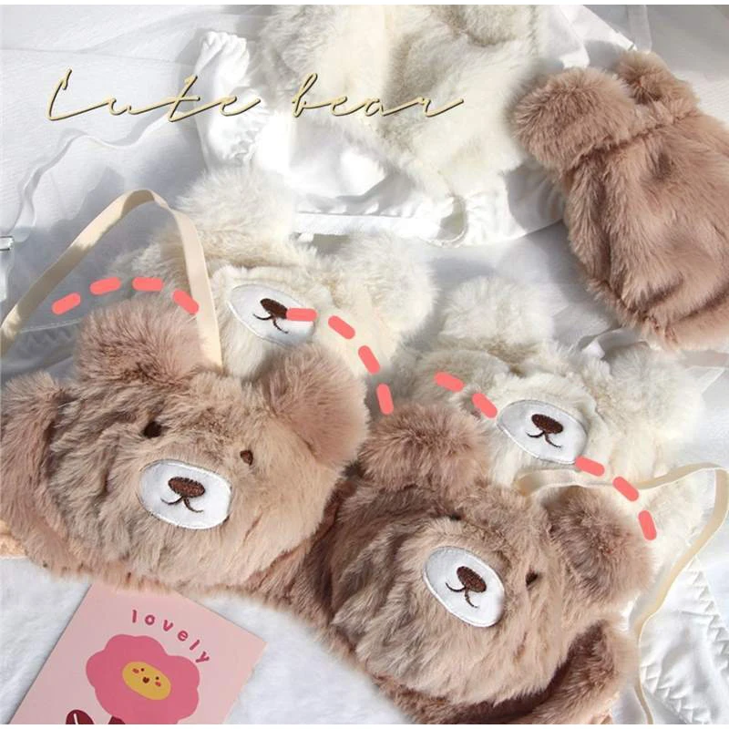 Soft Cute Bear Japanese-style Lingerie Women Winter Cartoon Plush Comfortable And Adorable Girl Bra Sexy Hot Lingerie Sexy Bras