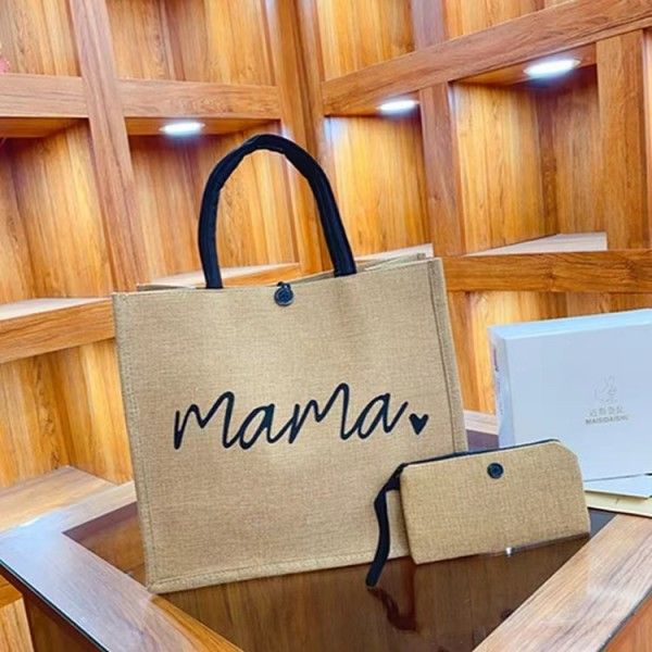 Women's Horizontal Square Daily With Simple Sackcloth Bag Fashion Handbag Tote Bags