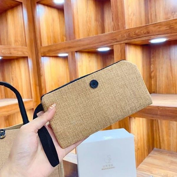 Women's Horizontal Square Daily With Simple Sackcloth Bag Fashion Handbag Tote Bags