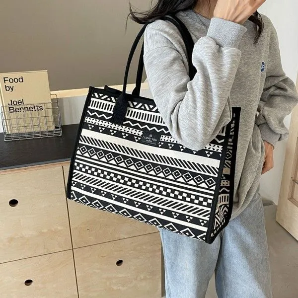 Women's Large Capacity Canvas Daily With Simple Fashion Shoulder Handbag Shoulder Bags