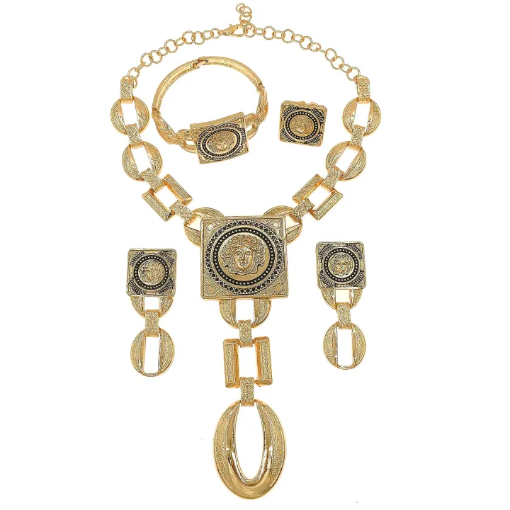 Women's necklace jewelry set simple and fashionable rhinestone pendant open bracelet adjustable for daily wear jewelry holiday gift jewelry 2-piece set necklace earring set