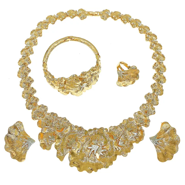 Necklace Pendant Earrings Bracelet Wedding Ring Women's Jewelry Fashion  Set Necklace Four Piece Set yulaili Jewelry