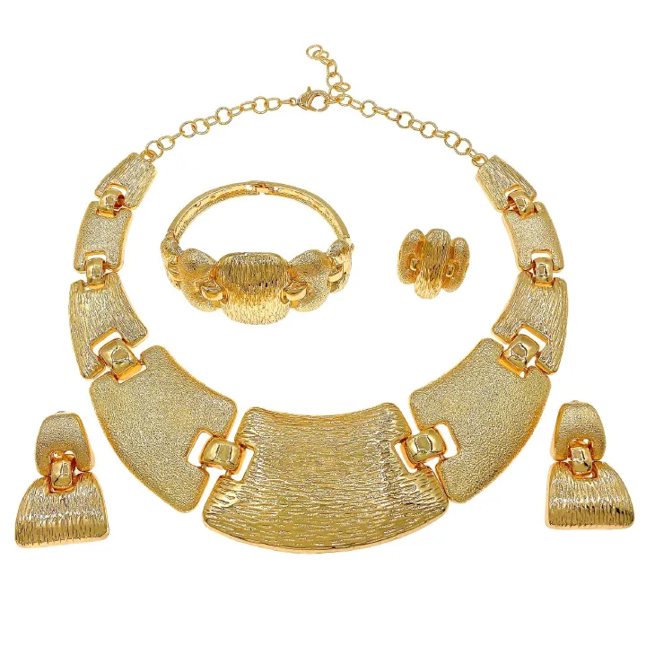 Fashion Jewelry Set Exquisite Fashion New Style Hot Selling Retro Elegant Unique Necklace Earrings Classic Banquet Wedding Jewelry Necklace Earrings Rings Bracelets as Birthday Gifts