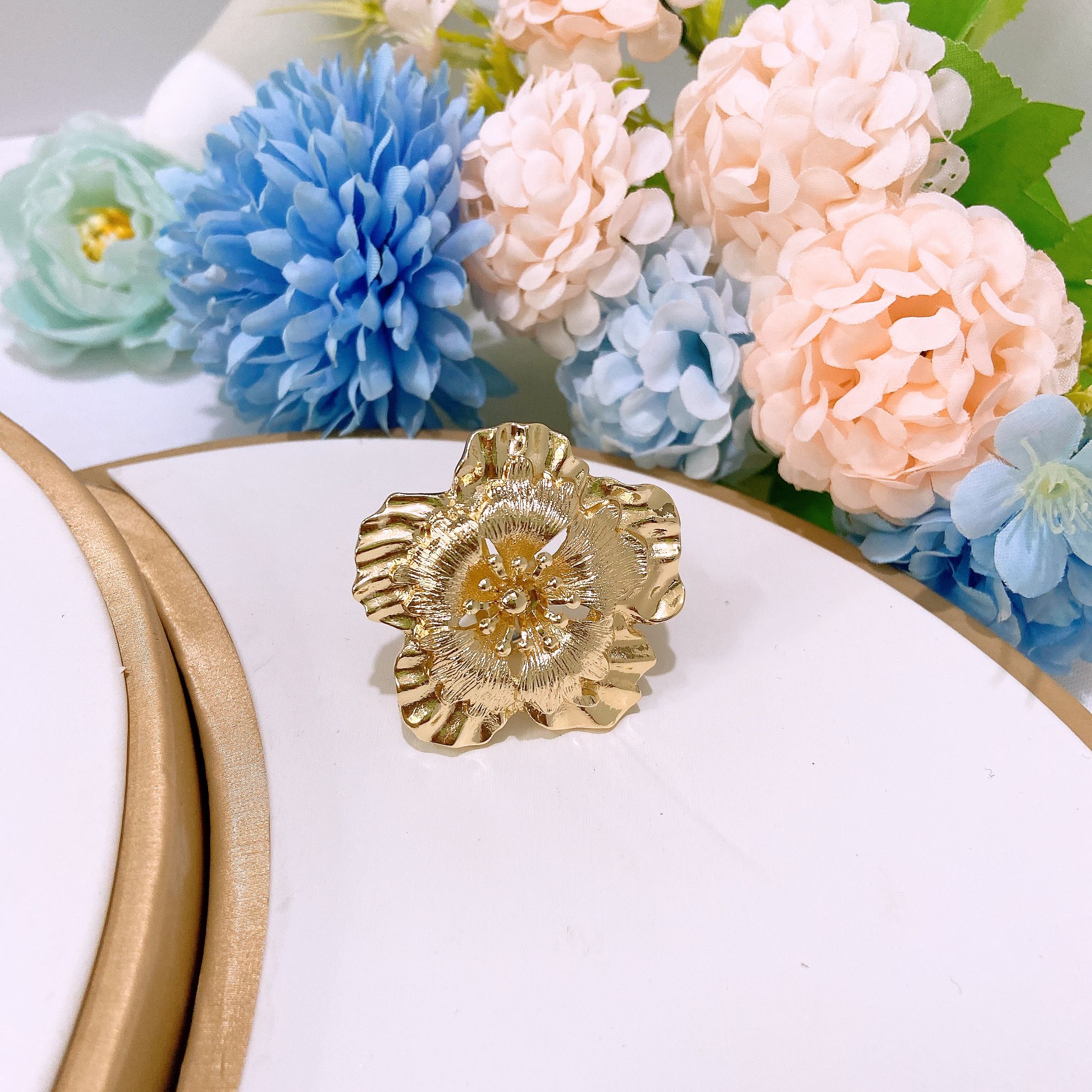 Dubai Jewelry Set Fashion Jewelry Necklace Earrings Bracelet Plated 24 Gold Original Jewelry Set Wedding Necklace Ring Earrings Bracelet Latest Flower Design Luxury Brazilian Gold Plated Jewelry Set