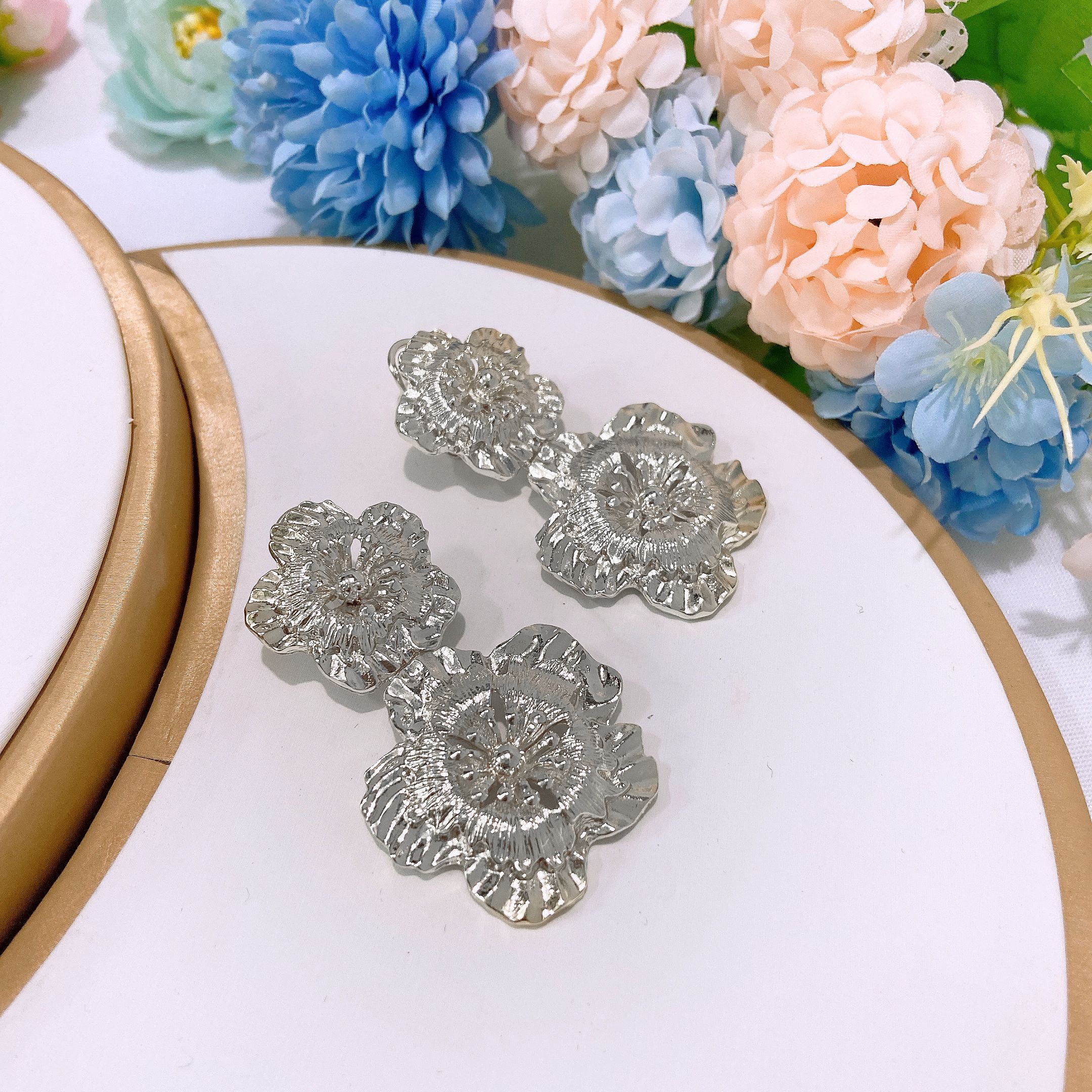 Dubai Jewelry Set Fashion Jewelry Necklace Earrings Bracelet Plated 24 Gold Original Jewelry Set Wedding Necklace Ring Earrings Bracelet Latest Flower Design Luxury Brazilian Gold Plated Jewelry Set
