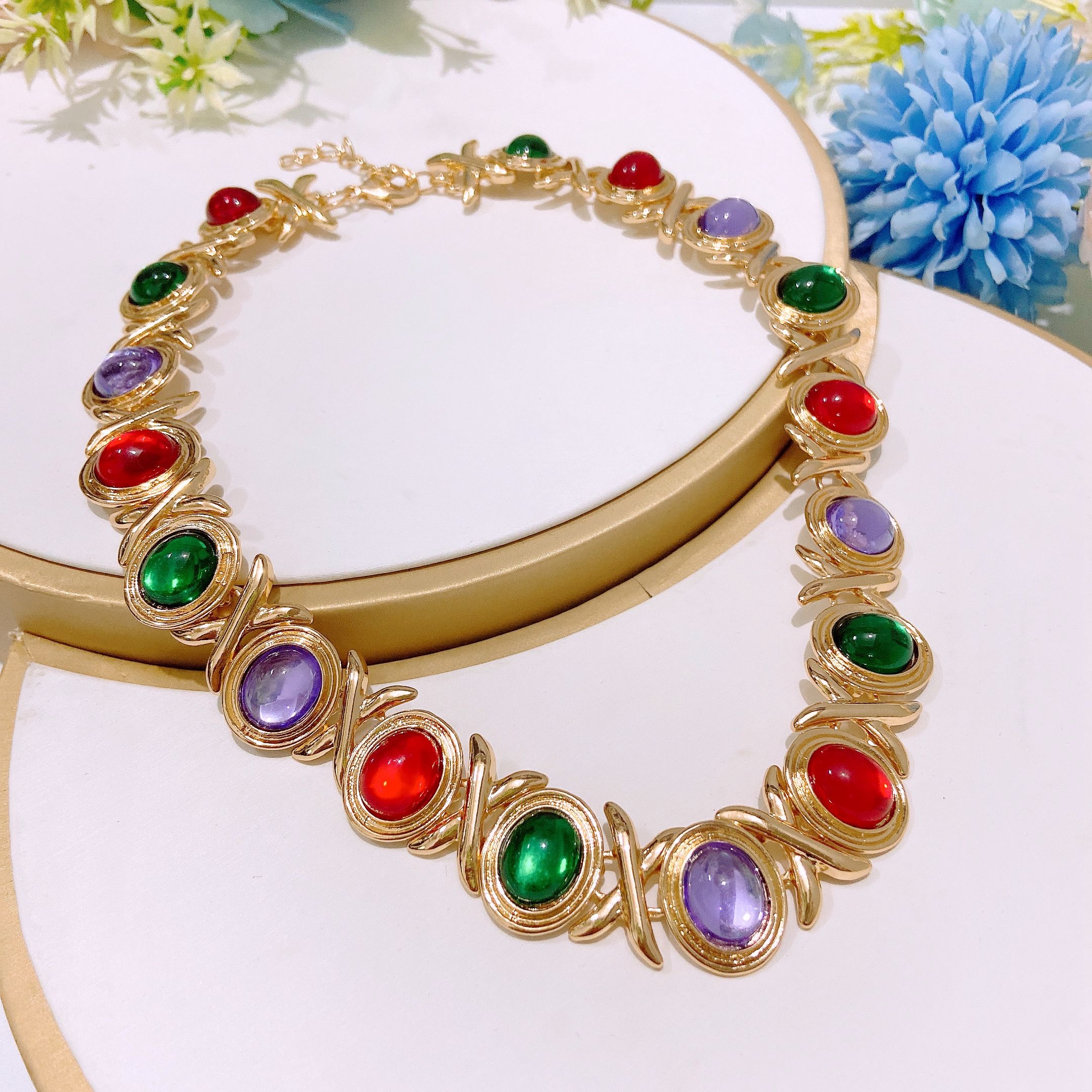 Fashion Accessories Colorful Czech Diamond Necklace Set I Love You Jewelry Set Heart shaped Love Diamond Pendant Bracelet Adjustable Ring Exquisite Earrings Daily Wear Jewelry xoxo Jewelry Festival