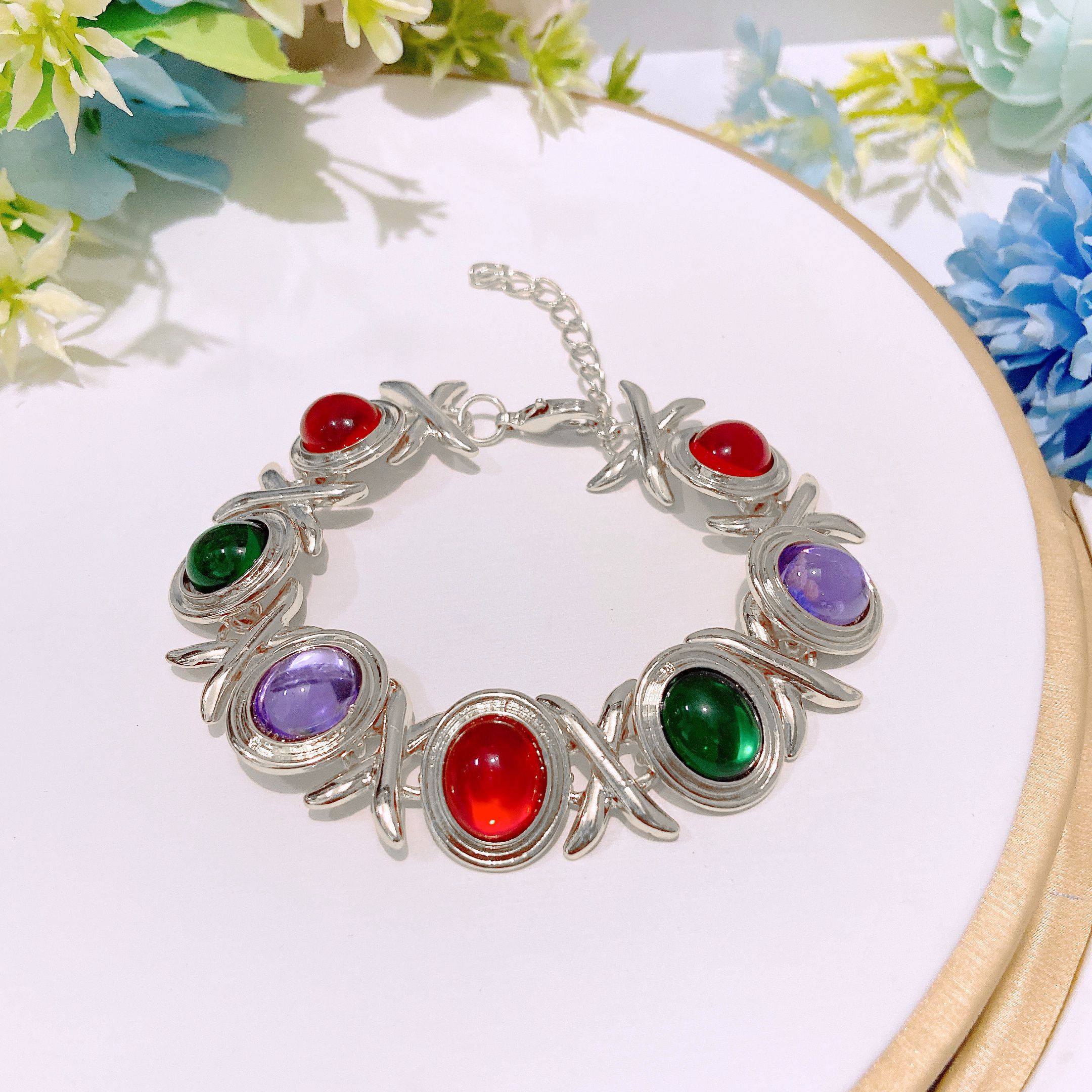 Fashion Accessories Colorful Czech Diamond Necklace Set I Love You Jewelry Set Heart shaped Love Diamond Pendant Bracelet Adjustable Ring Exquisite Earrings Daily Wear Jewelry xoxo Jewelry Festival