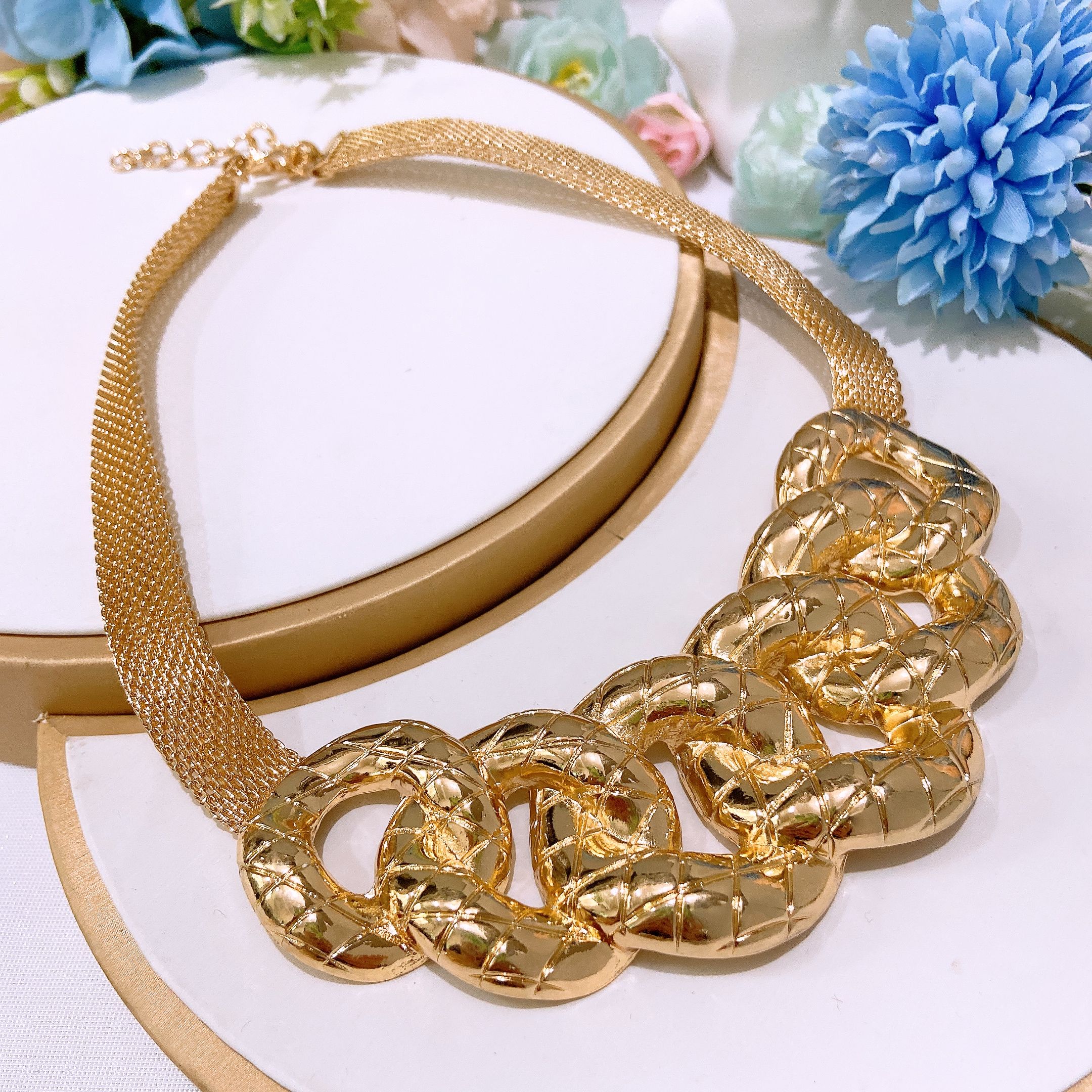 Fashion Jewelry 4-piece Jewelry Set Pendant Open Bracelet Adjustable Ring Daily Wear Jewelry Holiday Gift Jewelry 4-piece Set Necklace Earrings Bracelet Dubai Women's Jewelry