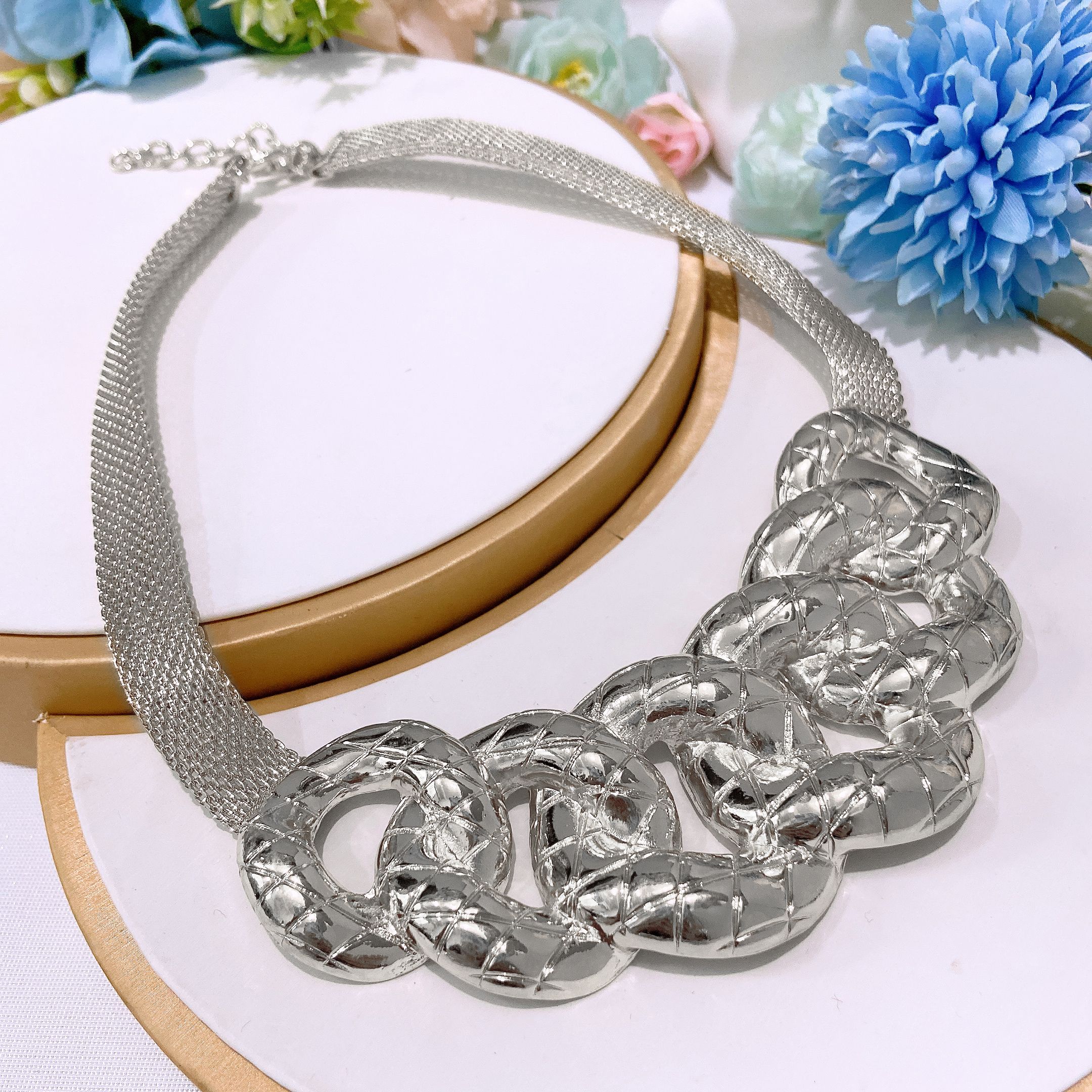 Fashion Jewelry 4-piece Jewelry Set Pendant Open Bracelet Adjustable Ring Daily Wear Jewelry Holiday Gift Jewelry 4-piece Set Necklace Earrings Bracelet Dubai Women's Jewelry