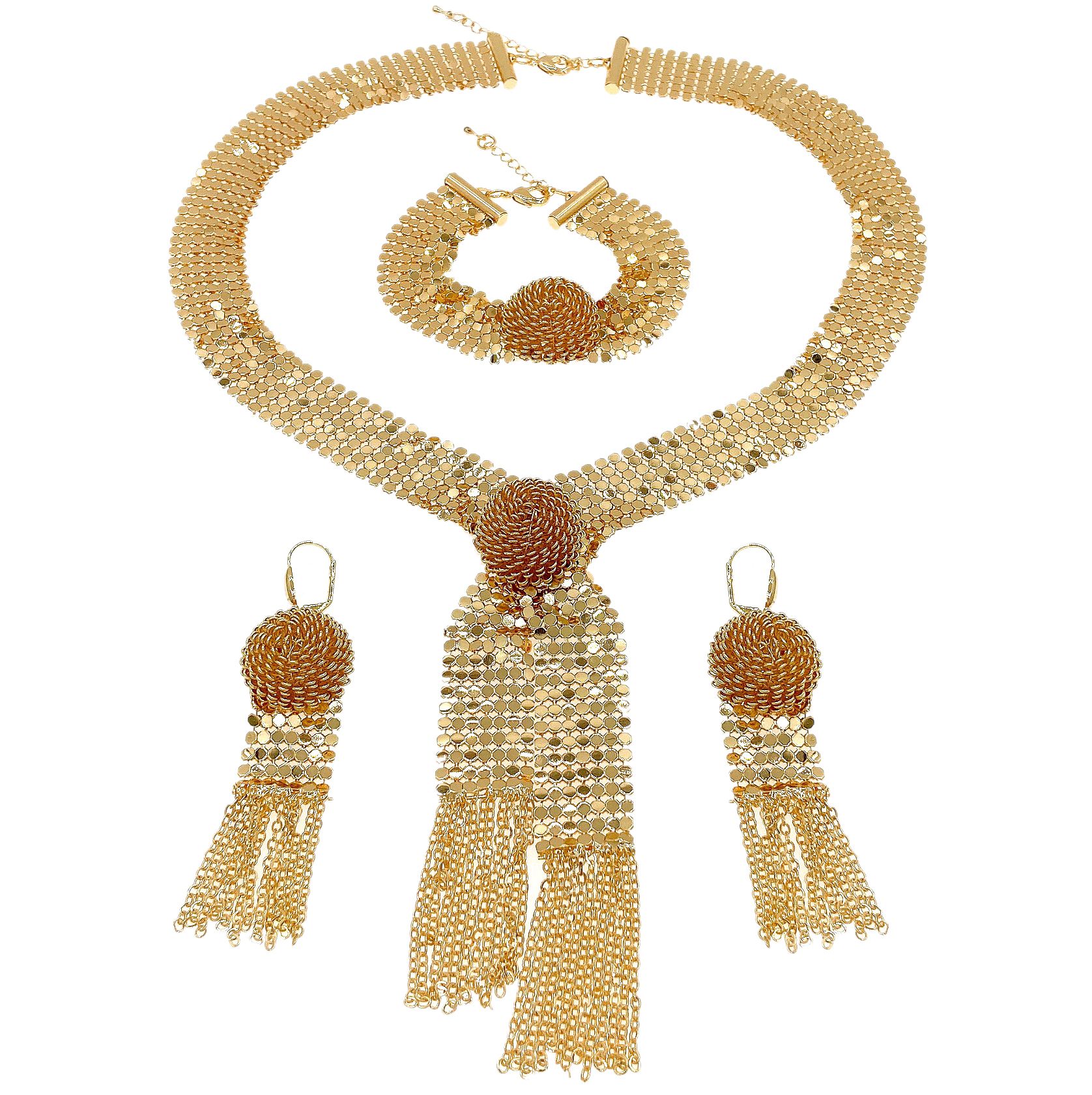 New 4-piece jewelry set, women's jewelry pendant bracelet earrings, adjustable rings for daily wear, women's party luxury jewelry set, Dubai women's wedding design pendant earring set