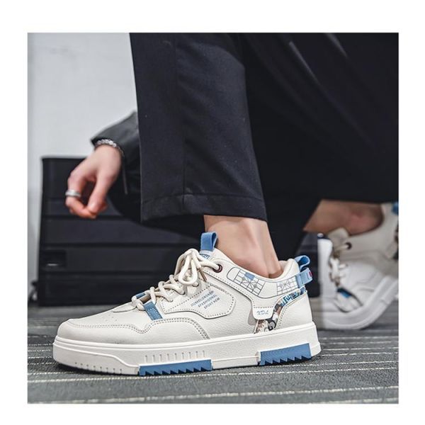 Men's Fine Workmanship Before Lacing Breathable Small White Shoes Thick Soled Sports Casual Board Shoes Skateboarding