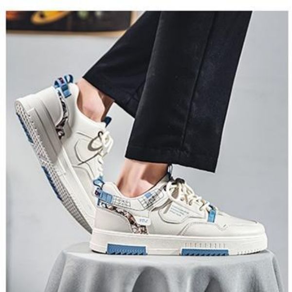 Men's Fine Workmanship Before Lacing Breathable Small White Shoes Thick Soled Sports Casual Board Shoes Skateboarding