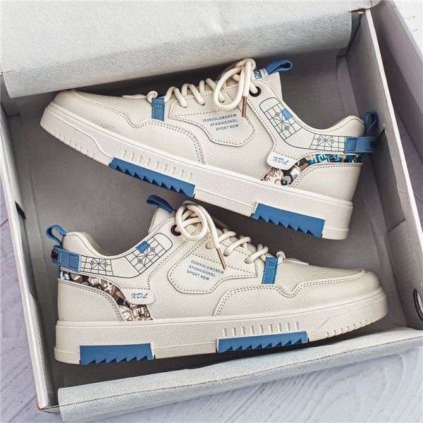 Men's Fine Workmanship Before Lacing Breathable Small White Shoes Thick Soled Sports Casual Board Shoes Skateboarding