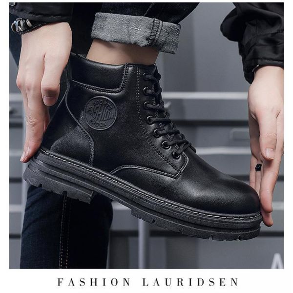 Men's Fine Finish Front Lace-Up Doc Martens High Help Workwear English Style Ankle Boots  Ankle & Bootie