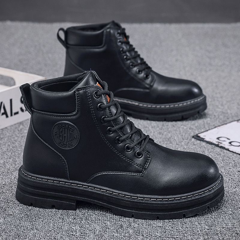Men's Fine Finish Front Lace-Up Doc Martens High Help Workwear English Style Ankle Boots  Ankle & Bootie