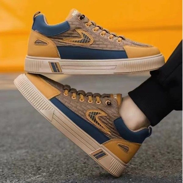 Men's Front Lace-Up Wear Resistant Non-Slip Casual Sports Fashion Board Shoes Skateboarding