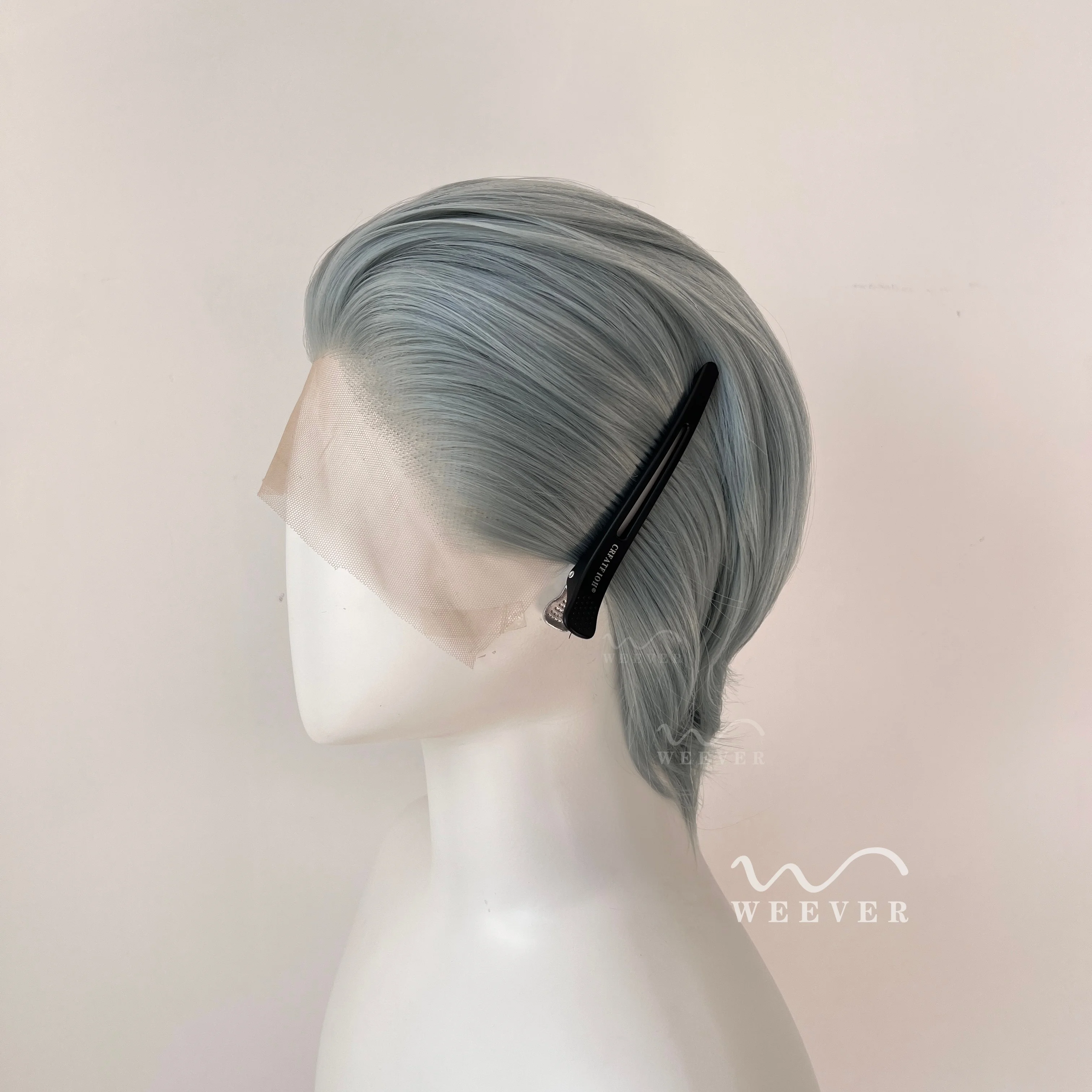 Men's Lace Front Wig Dark Blue And Gray Back Hairstyle Short Hair High-Temperature Synthetic Hair Cosplay Wig