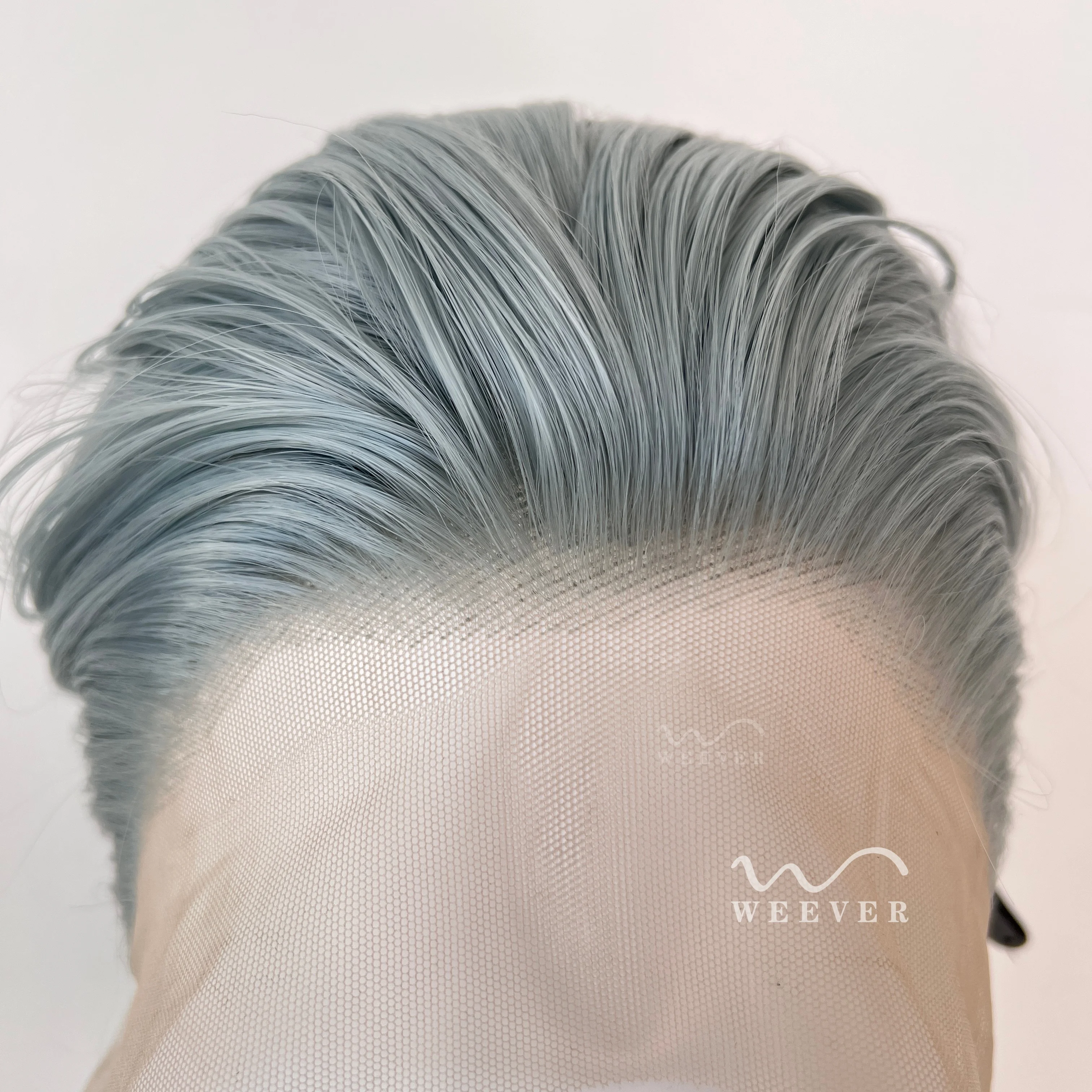 Men's Lace Front Wig Dark Blue And Gray Back Hairstyle Short Hair High-Temperature Synthetic Hair Cosplay Wig