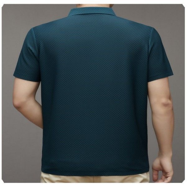 Men's Nylon Jacquard Polo Shirt High-Grade Short-Sleeved Youth Lapel T-Shirt  T-Shirts