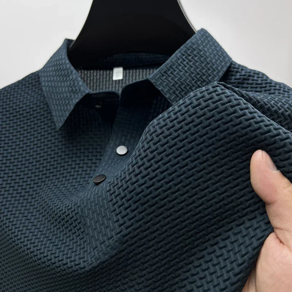 Men's Nylon Jacquard Polo Shirt High-Grade Short-Sleeved Youth Lapel T-Shirt  T-Shirts