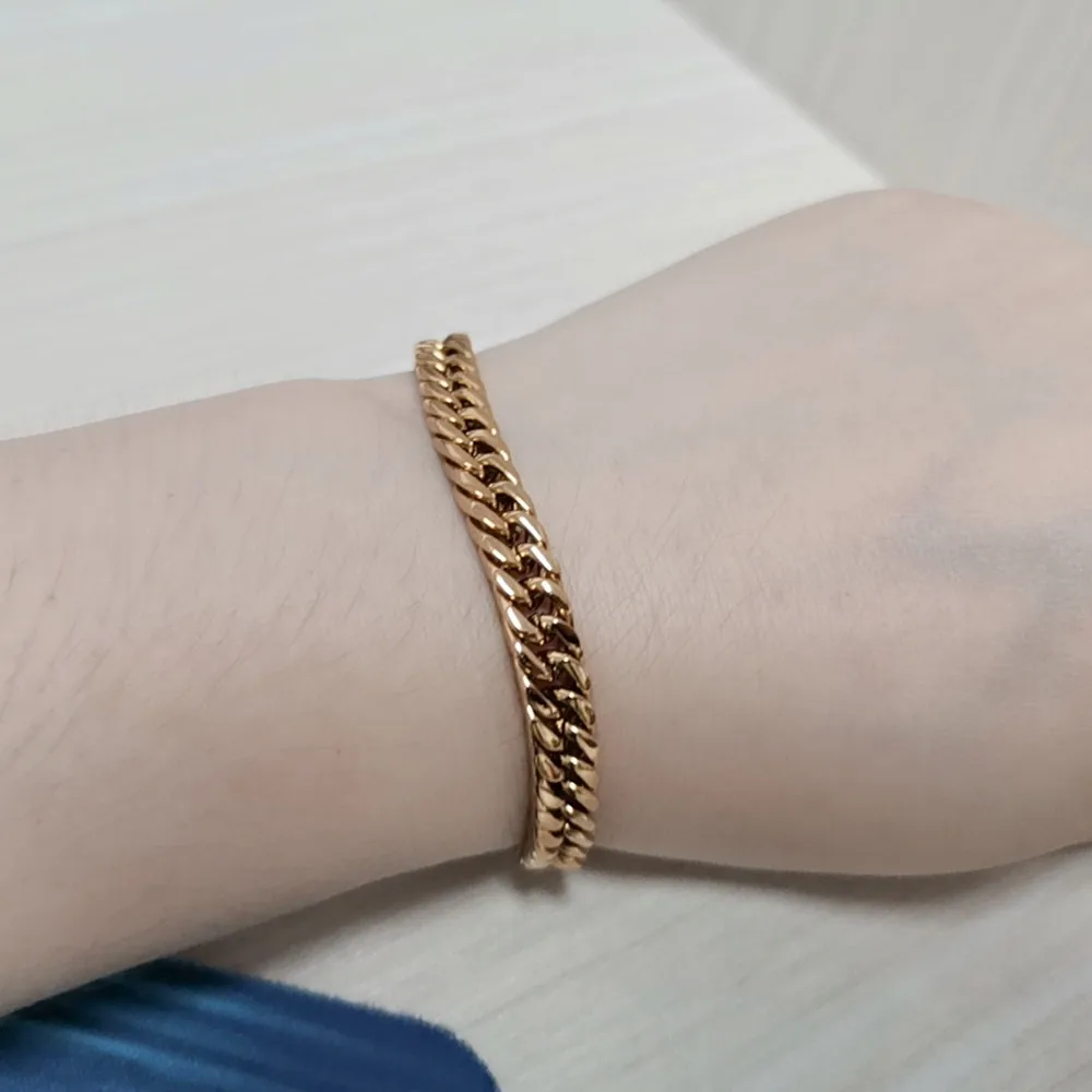 6/8/10/12/14/16/18mm Women Men's Gold Color Cuban Link Chain Necklace & Bracelet Stainless Steel Jewelry Christmas Gift 7-40inch