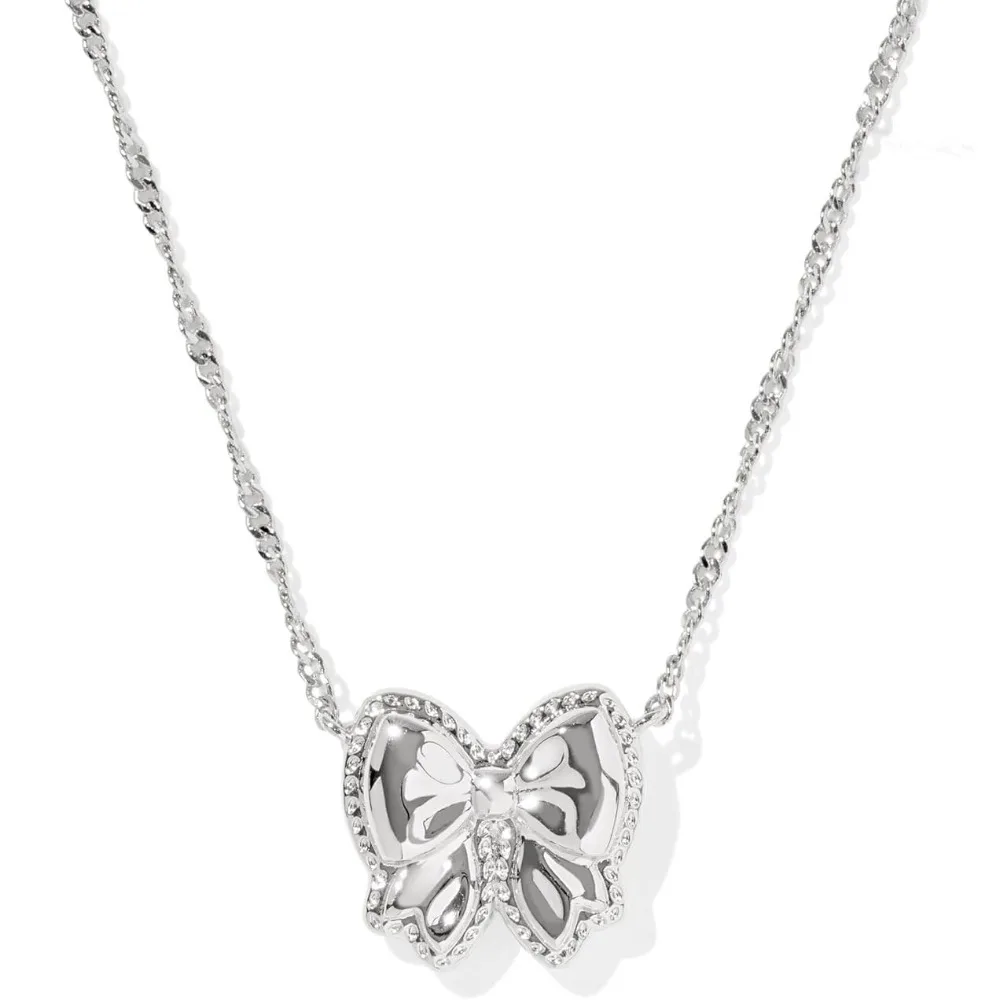 A 1Pc Mother-Of-Pearl Bow Pendant Necklace, High-End And Luxurious, A Perfect Valentine's Day And Birthday Gift For Girls.