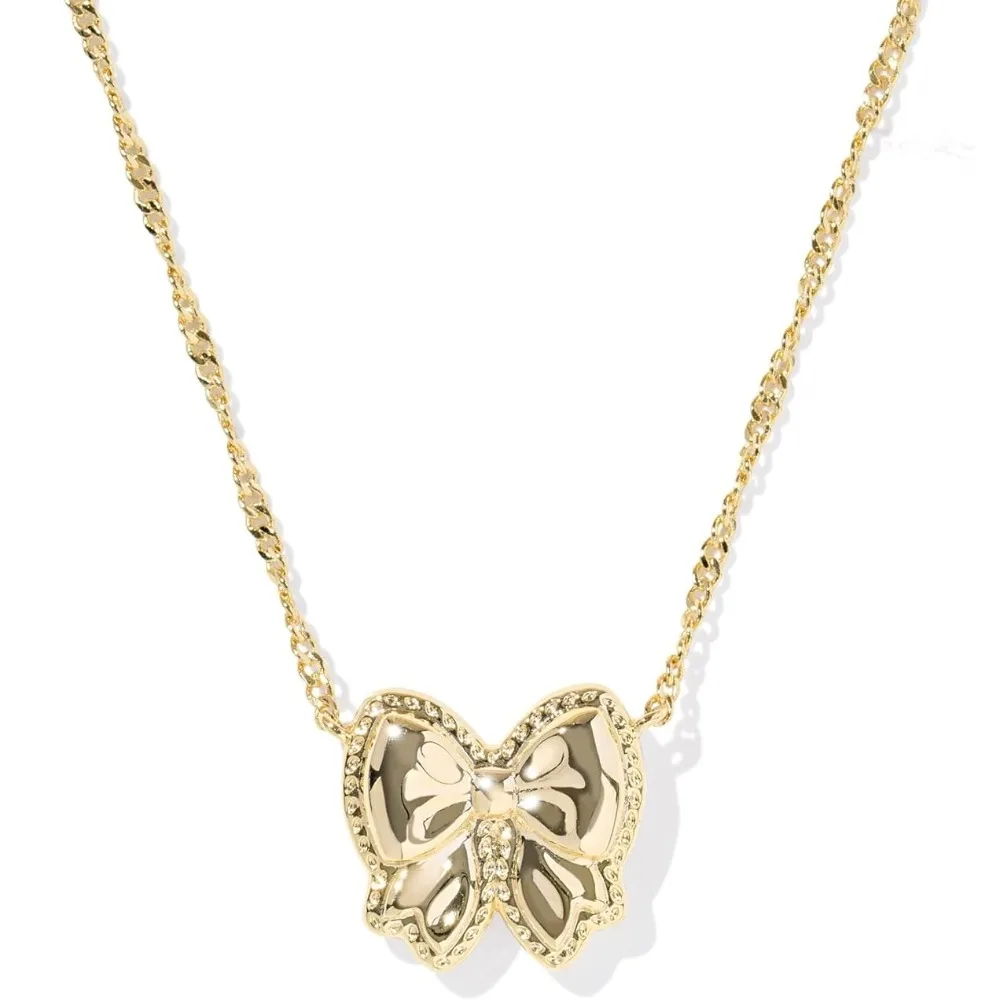 A 1Pc Mother-Of-Pearl Bow Pendant Necklace, High-End And Luxurious, A Perfect Valentine's Day And Birthday Gift For Girls.