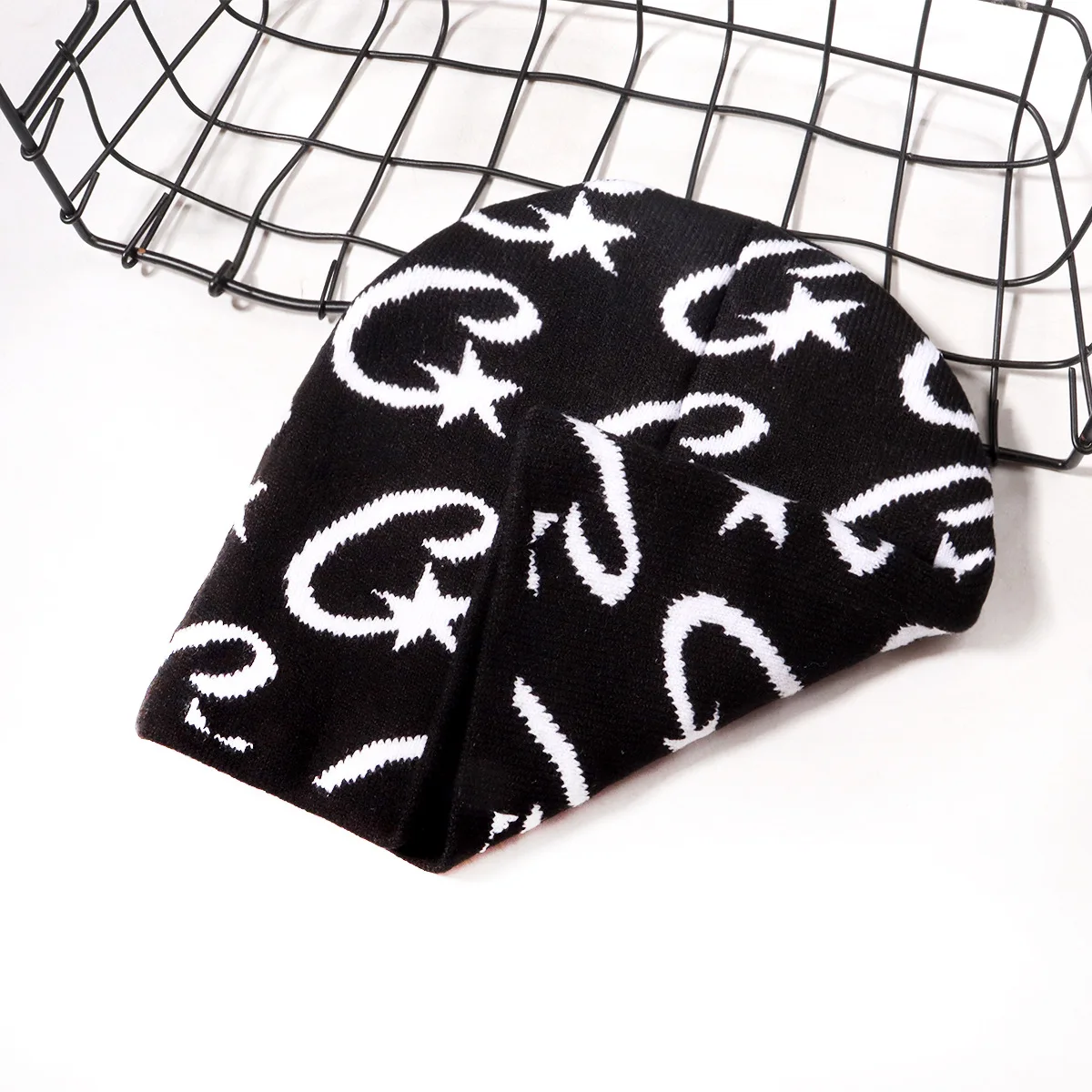 1PC Star Pattern European American Autumn Winter Warm Fashion Casual Jacquard Knitted Hat Outdoor Hip-Hop Cold Proof Beanie Hat