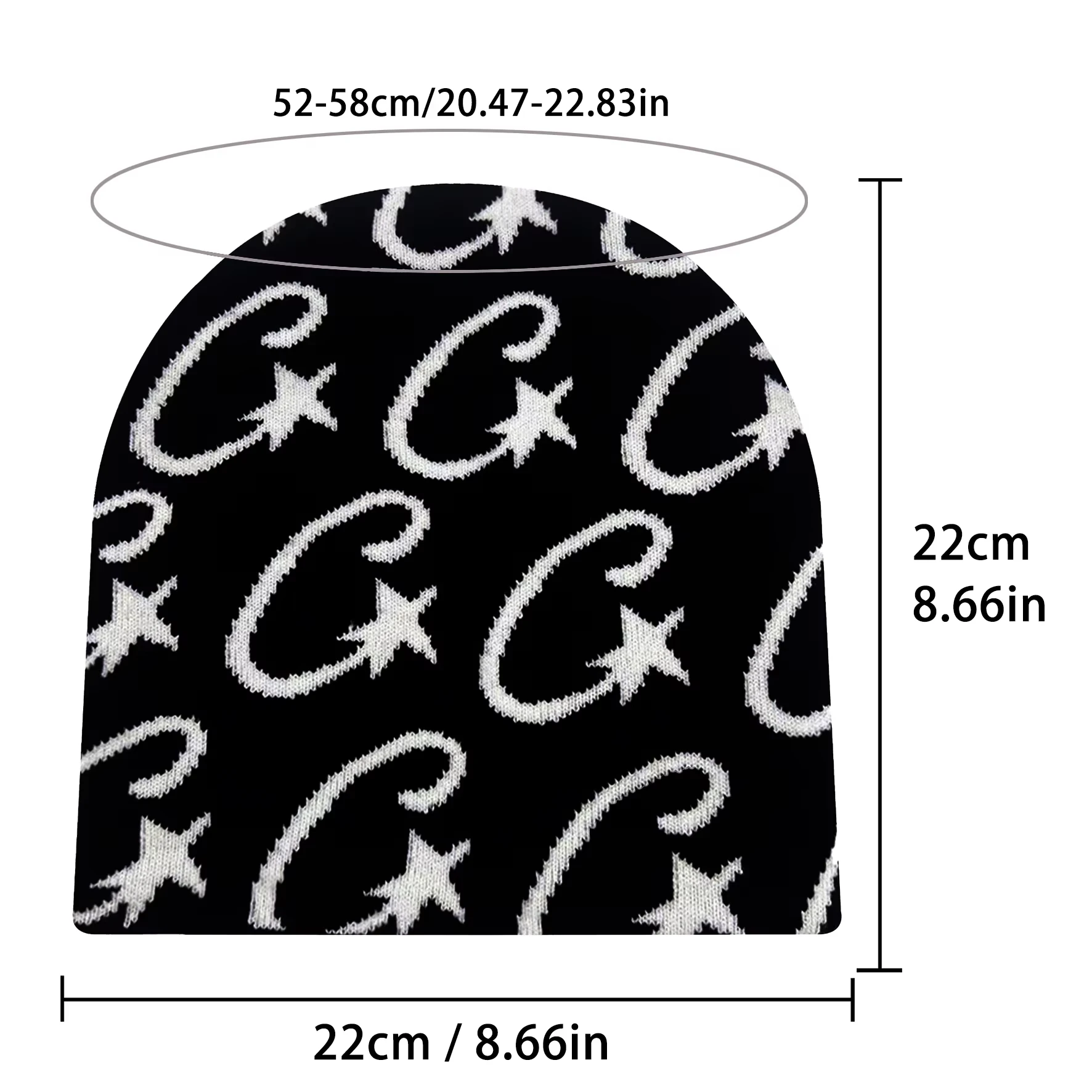 1PC Star Pattern European American Autumn Winter Warm Fashion Casual Jacquard Knitted Hat Outdoor Hip-Hop Cold Proof Beanie Hat