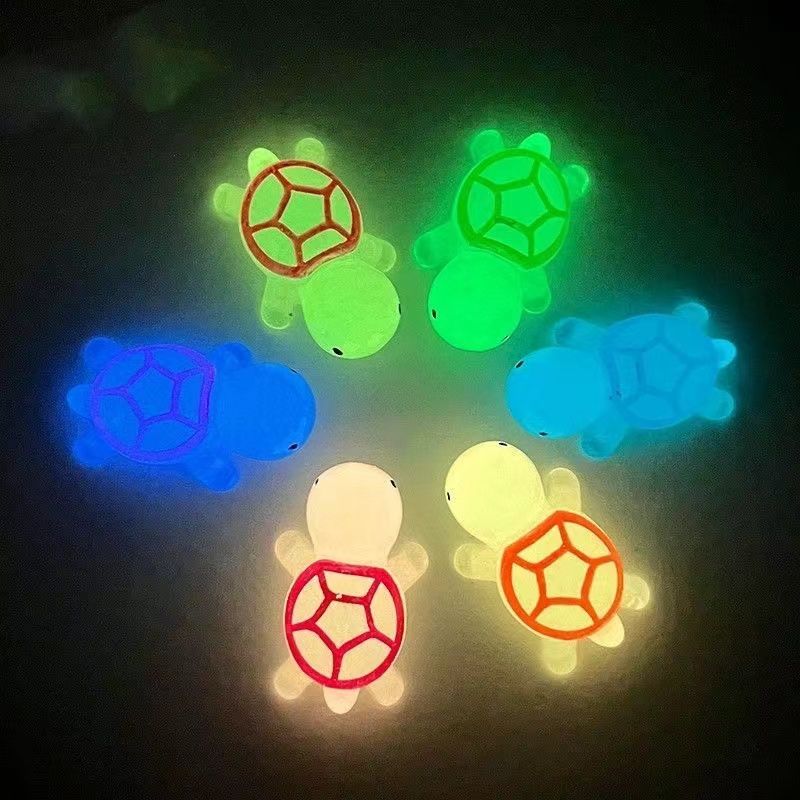 10pcs Cute Cartoon Resin Luminous Turtle Ornament Cartoon Aquarium Fish Tank Miniature Desktop DIY Home Decoration Accessories Gifts