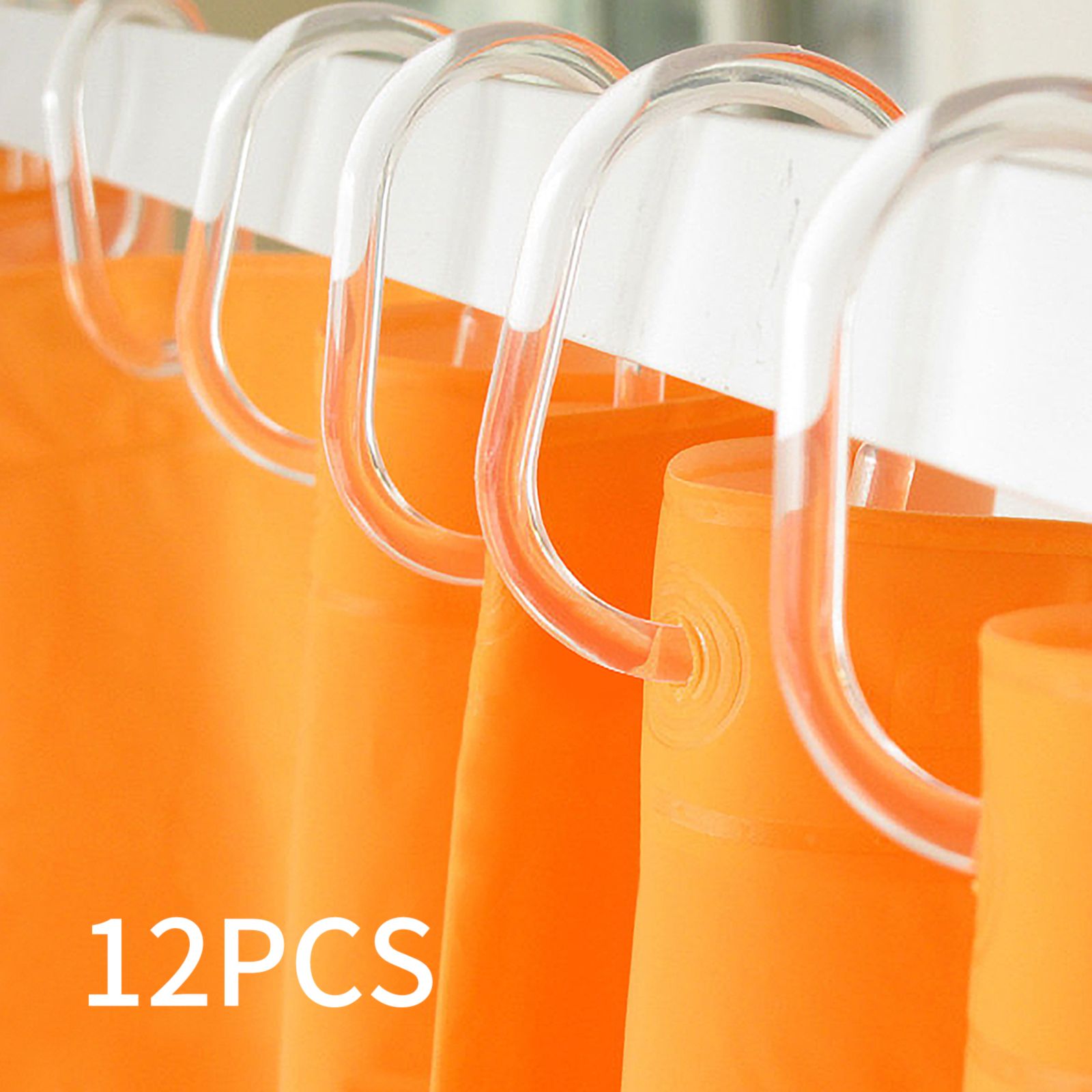 24 Pieces Shower Curtain Hook Bathroom Bathing Drape Hanger Rings Plastic Removable Blind Loop Household Replacement