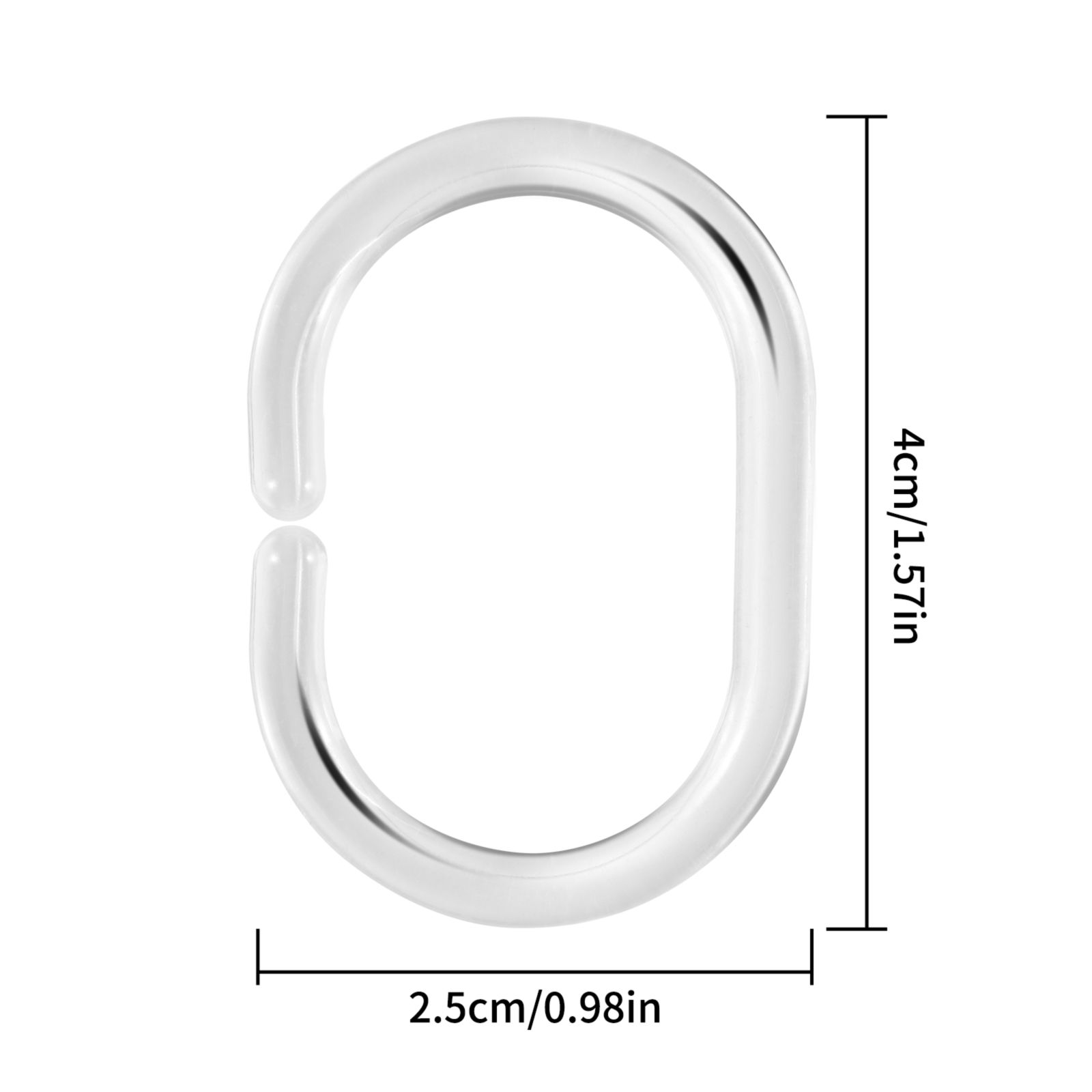 24 Pieces Shower Curtain Hook Bathroom Bathing Drape Hanger Rings Plastic Removable Blind Loop Household Replacement