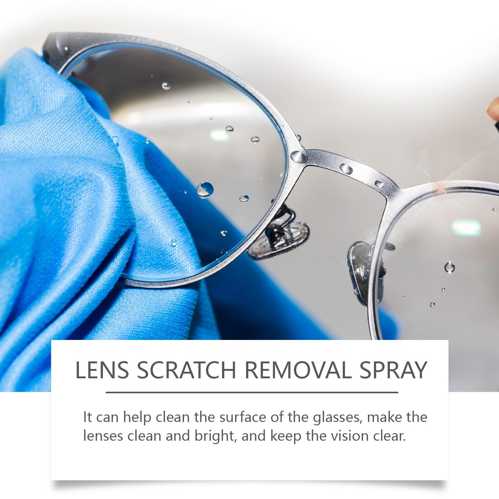 Jue-Fish Lens Scratch Remover Care for Faded and Scratched Glasses Lenses, Glass Blur Maintenance Agent