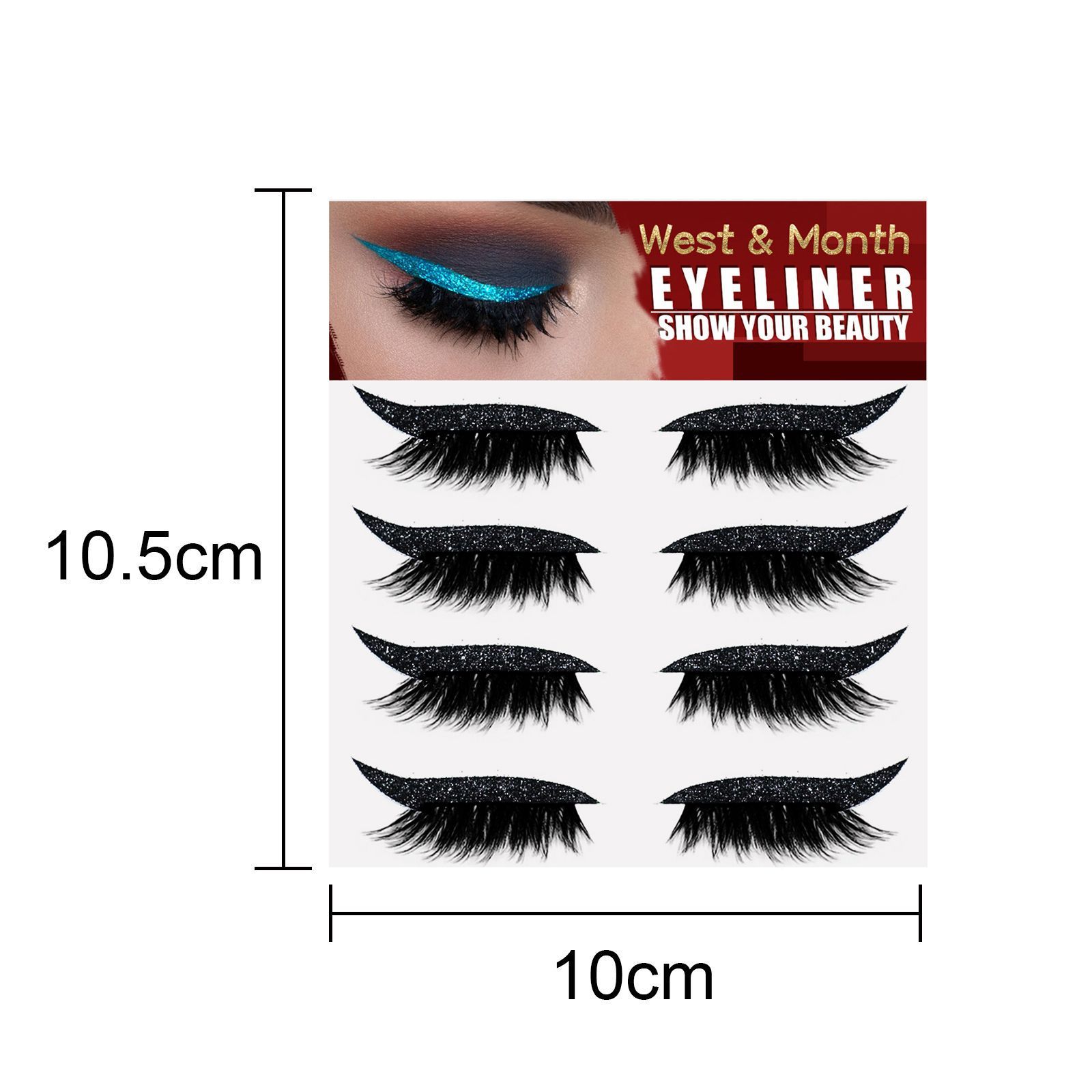 WEST MONTH Eyelash and Eyeliner Stick, Glue-Free Self-Adhesive Gel Strip, Curled and Comfortable False Eyelashes