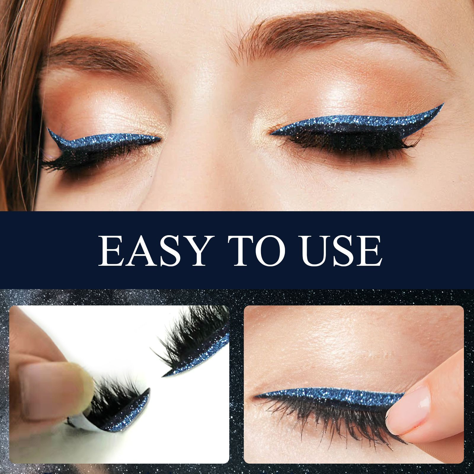 WEST MONTH Eyelash and Eyeliner Stick, Glue-Free Self-Adhesive Gel Strip, Curled and Comfortable False Eyelashes