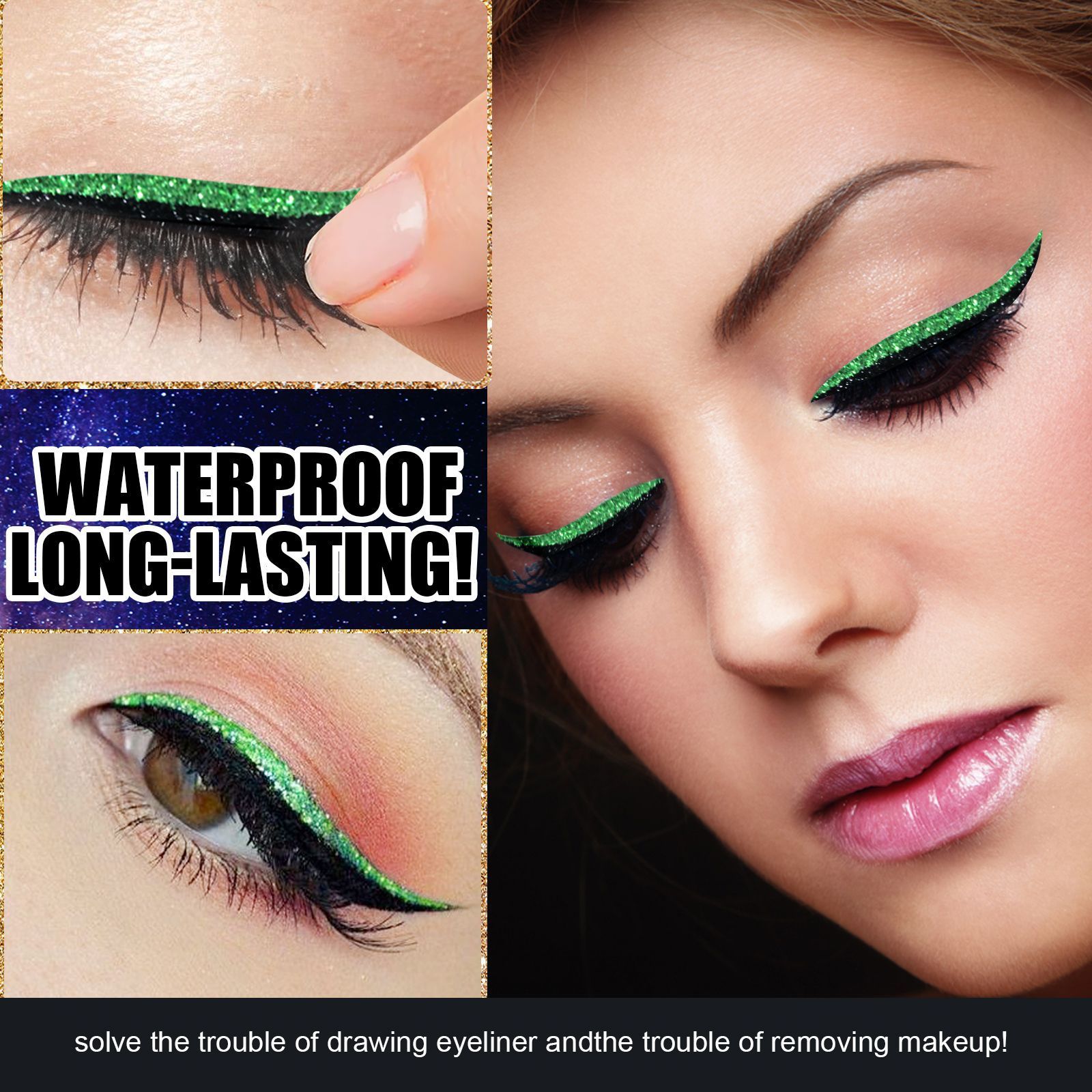 WEST MONTH Eyelash and Eyeliner Stick, Glue-Free Self-Adhesive Gel Strip, Curled and Comfortable False Eyelashes