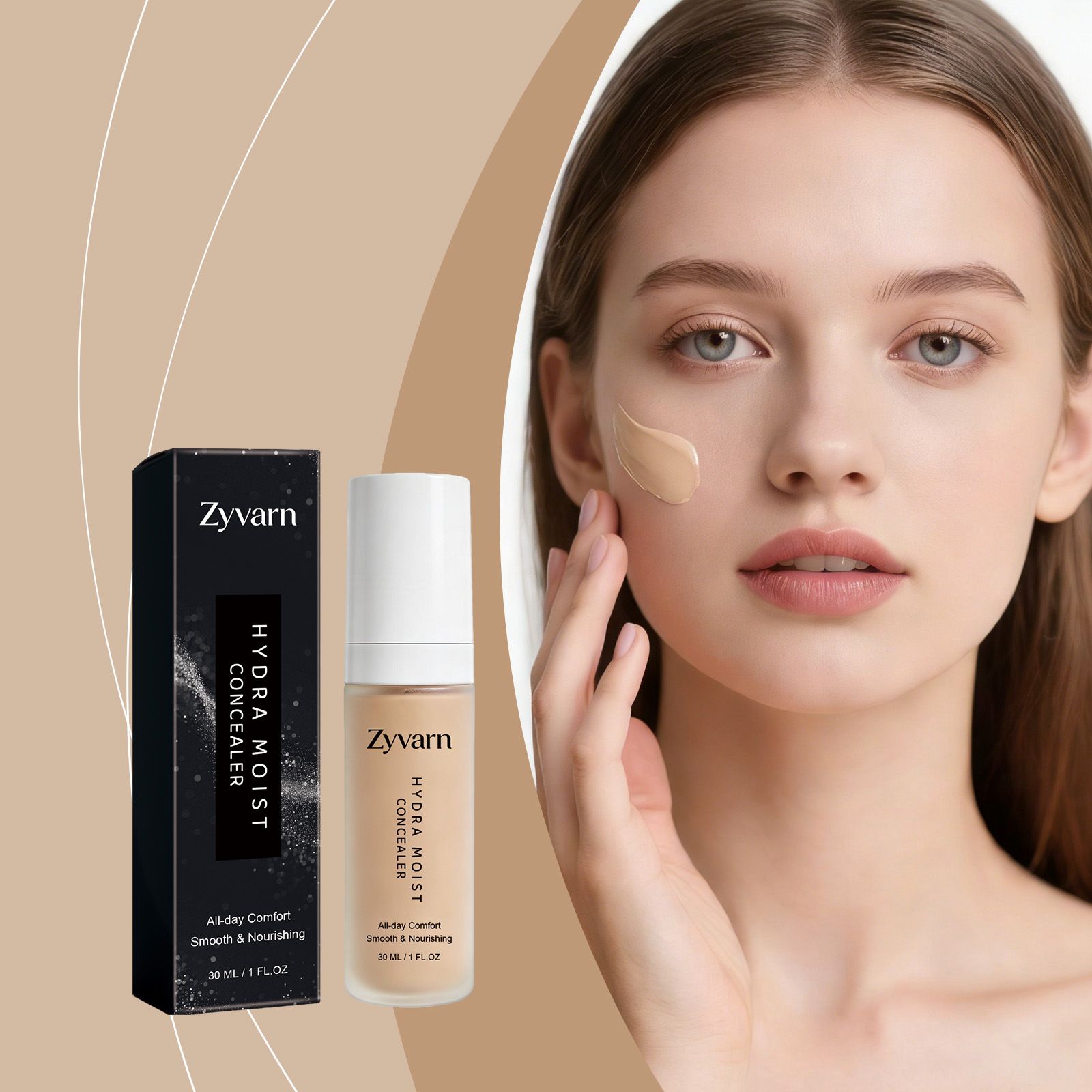 Zyvarn Moisturizing Concealer Cream Naturally Lightweight Even Skin Tone Moisturizes and Refreshes Skin Convenient for Daily Use