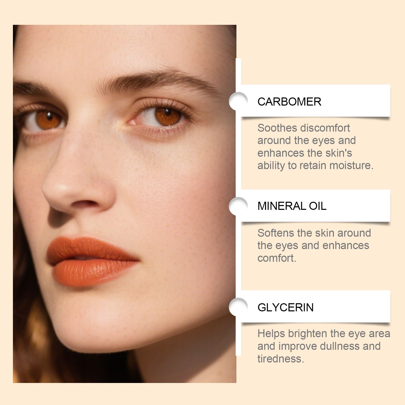 HOYGI Moisturizing Eye Cream Daily hydration to soften the skin around the eyes, refreshing and moisturizing, easy to absorb, apply for eye care