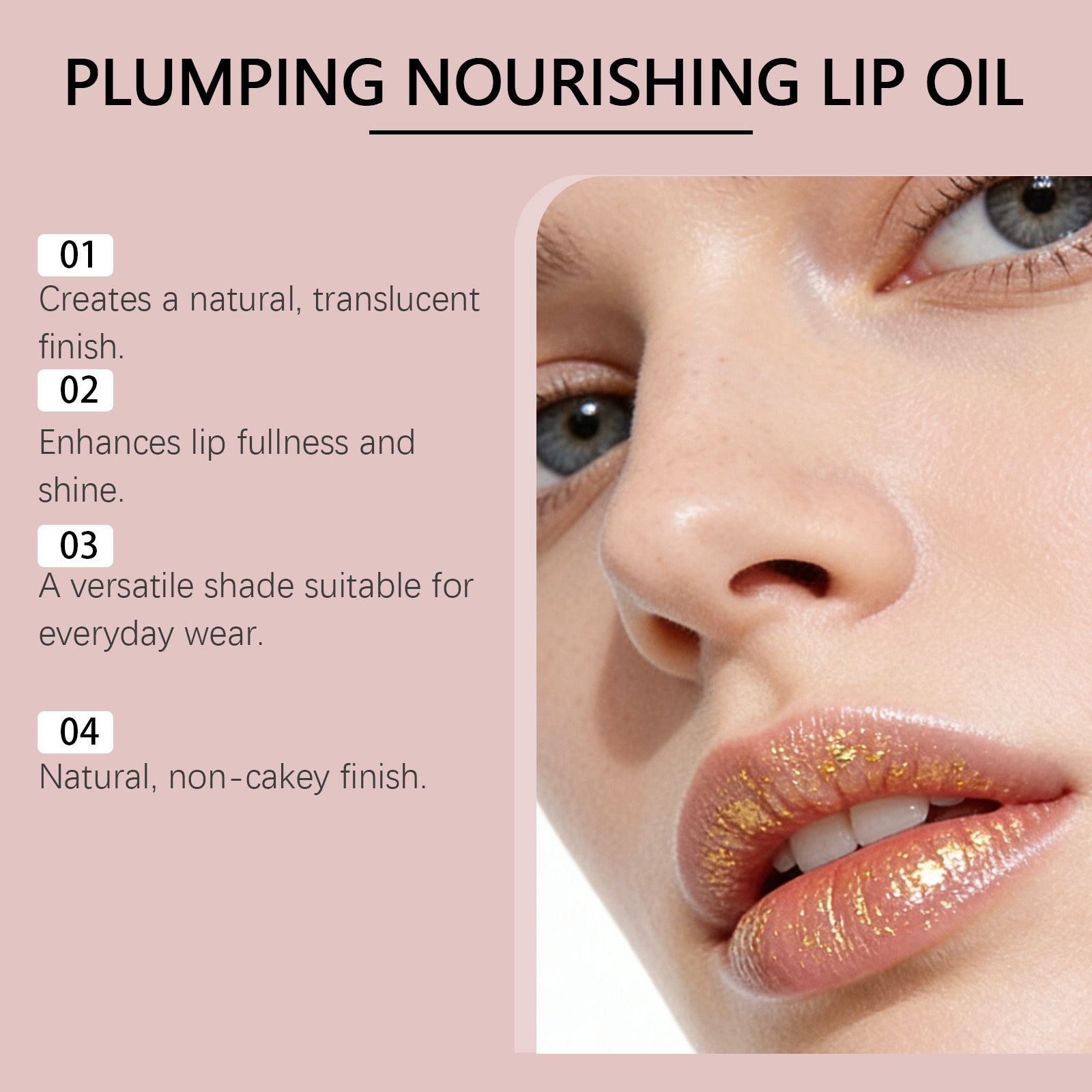 Gold foil temperature-changing moisturizing lipstick for daily lip care, makes lip skin smooth and pink, lightweight, non-greasy, and does not stick to cups.