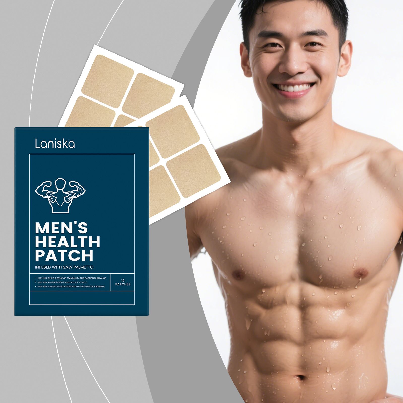 LANISKA Male Care Patch Gentle Ingredients and Skin-Friendly Material to Care for Men's Body Vitality