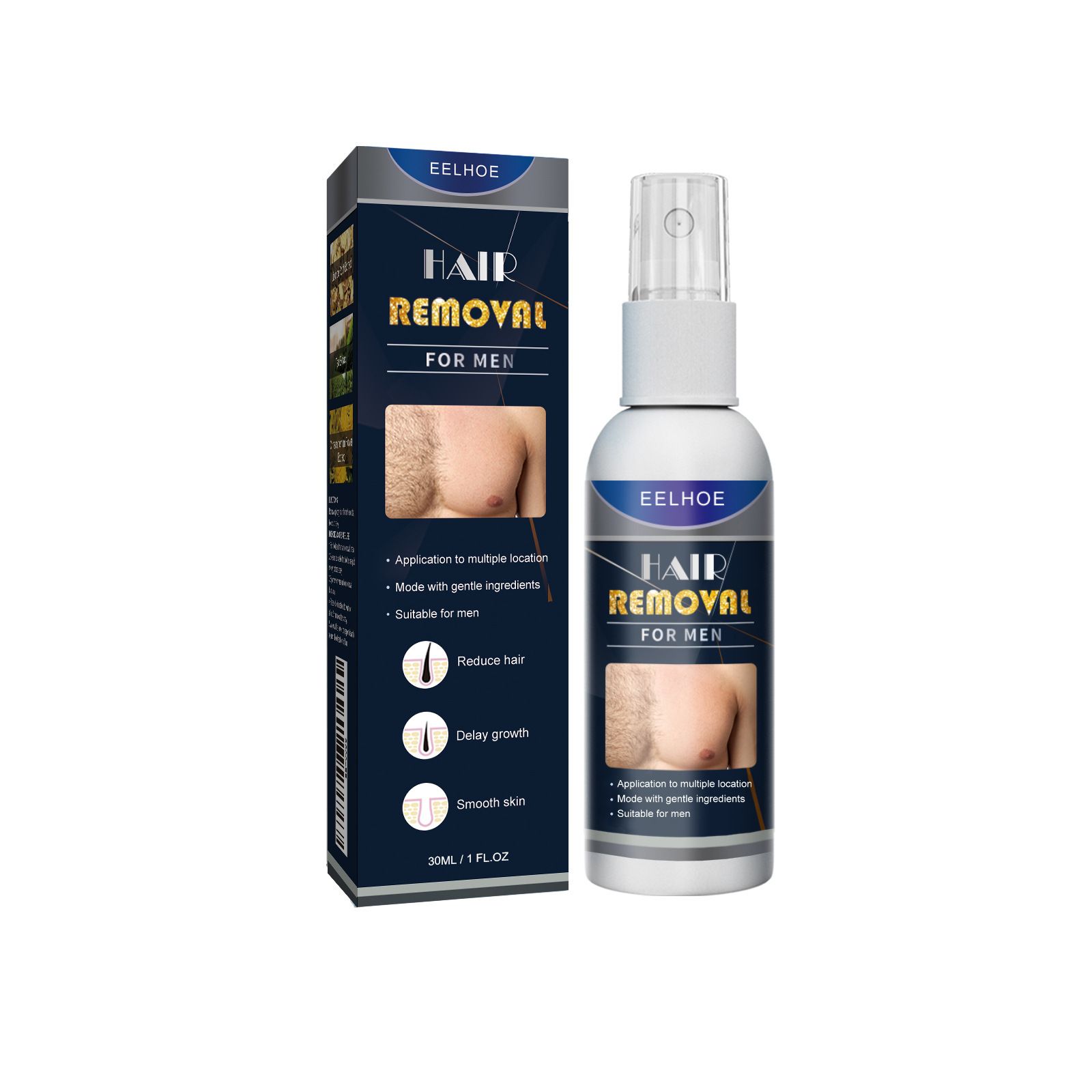 EELHOE Hair Removal Spray Underarm and Private Area Fast Hair Removal Gentle Hair Removal Spray, Mild, Refreshing, Non-Irritating