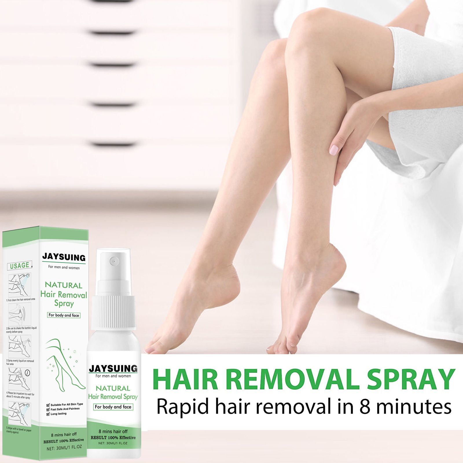 Jaysuing Hair Removal Spray Foam Smooth and Delicate Underarm and Leg Hair Gentle Hair Removal Spray Clean Care