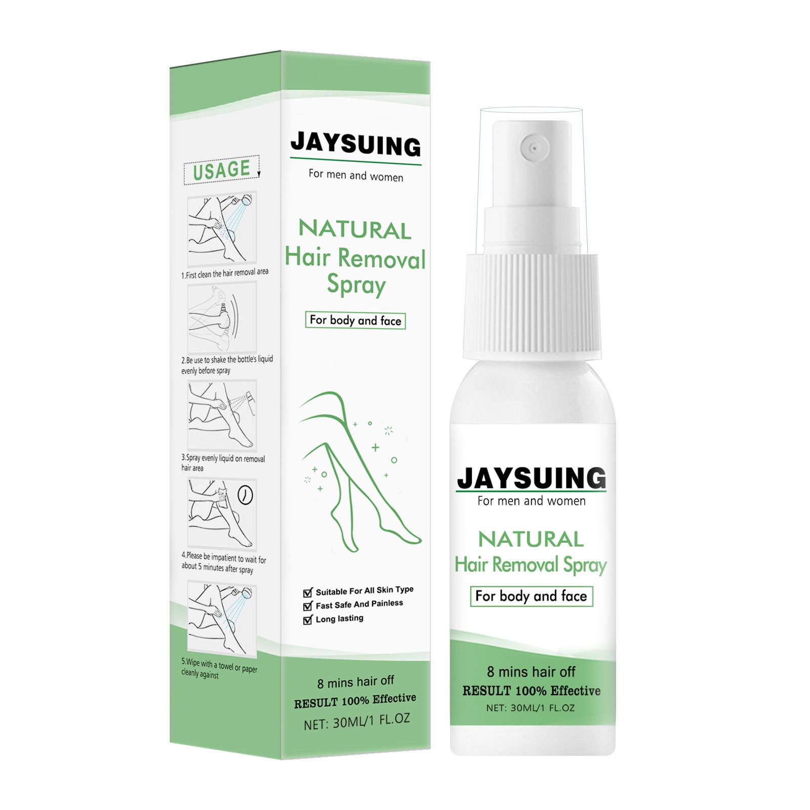 Jaysuing Hair Removal Spray Foam Smooth and Delicate Underarm and Leg Hair Gentle Hair Removal Spray Clean Care