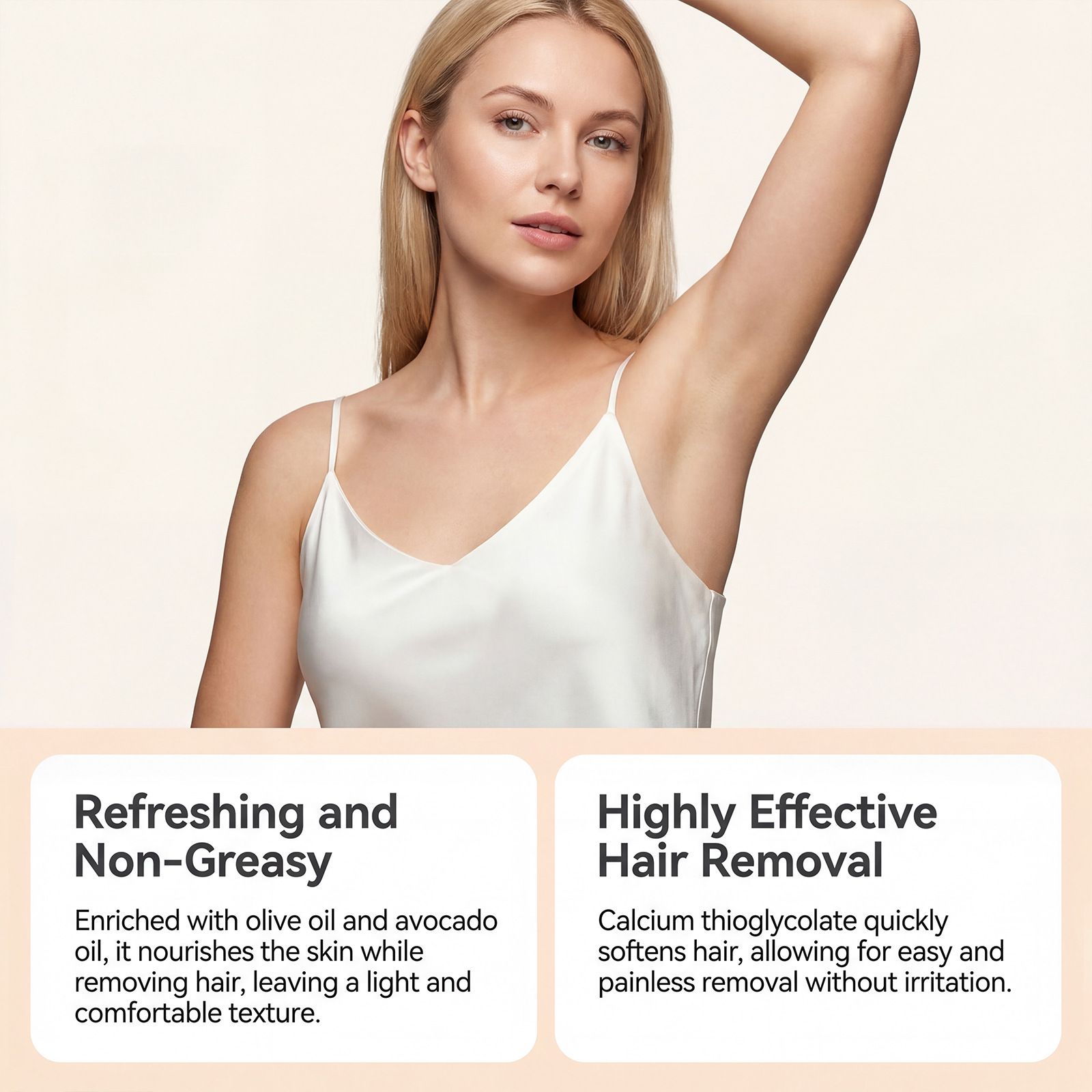 OCEAURA Gentle Skincare Hair Removal Cream, Cleans and Smooths Body Skin, Delicate, Smooth, Refreshing and Clean Hair Removal Cream