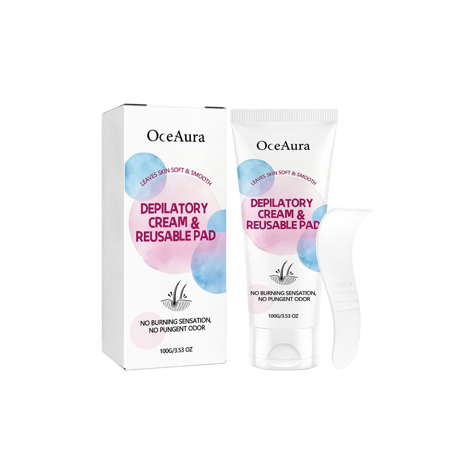 OCEAURA Gentle Skincare Hair Removal Cream, Cleans and Smooths Body Skin, Delicate, Smooth, Refreshing and Clean Hair Removal Cream