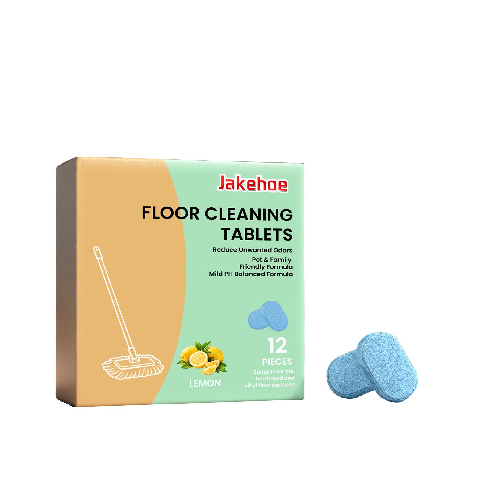 JAKEHOE Floor Cleaning Sheets Daily Household Floor Cleaning, Stain Removal, Clean, Fresh Fragrance, Convenient Care Sheets