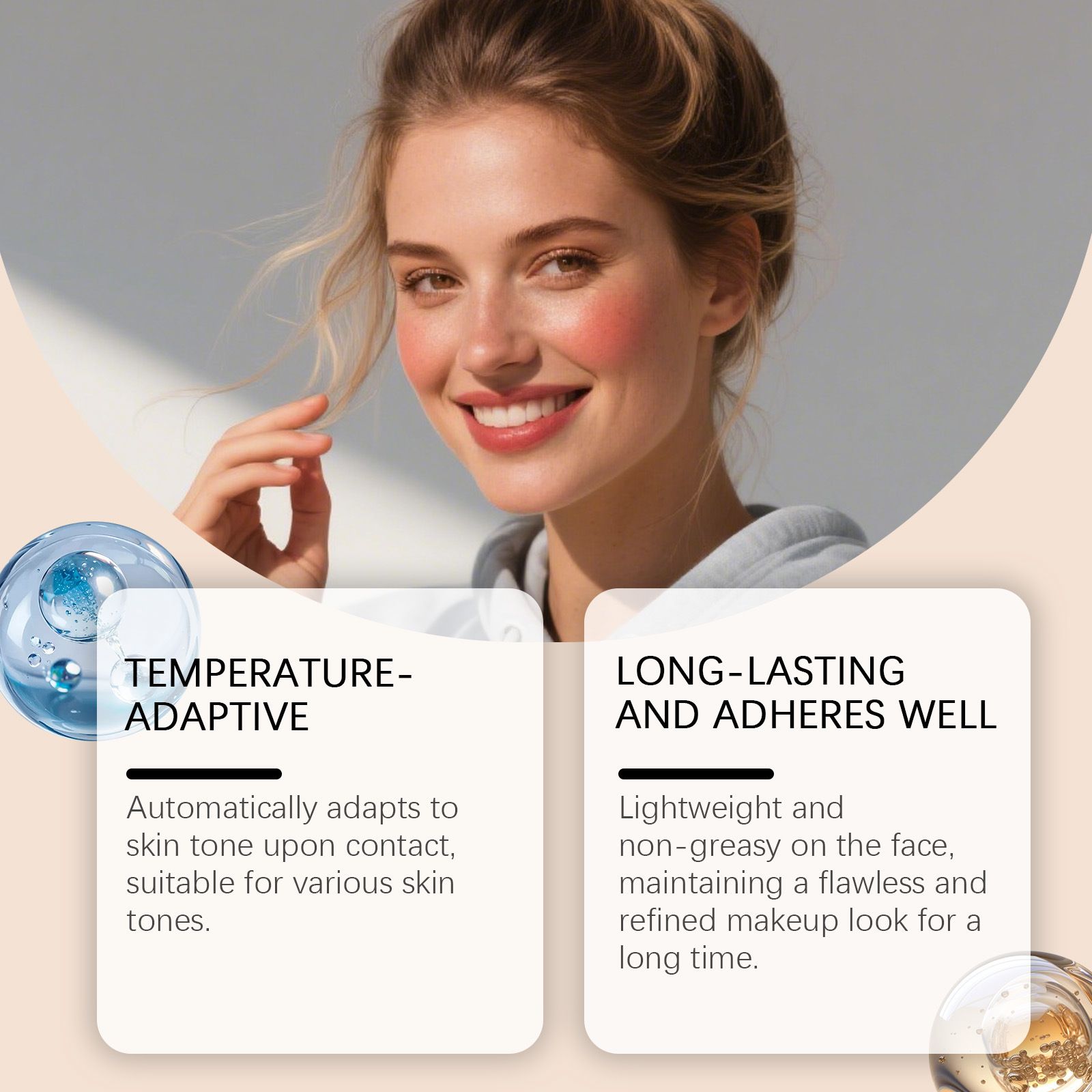 Medium Skin Tone Concealer Foundation Liquid, naturally evens skin tone, flawless matte nude makeup look, daily moisturizing and long-lasting foundation liquid