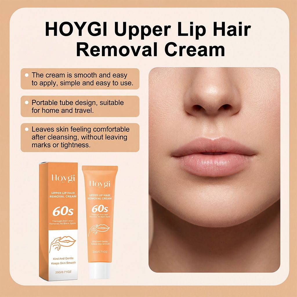 HOYGI Facial Gentle Hair Removal Cream - Gently Cleanses Facial Fuzz, Refreshing and Delicate, Convenient Facial Hair Removal Cream
