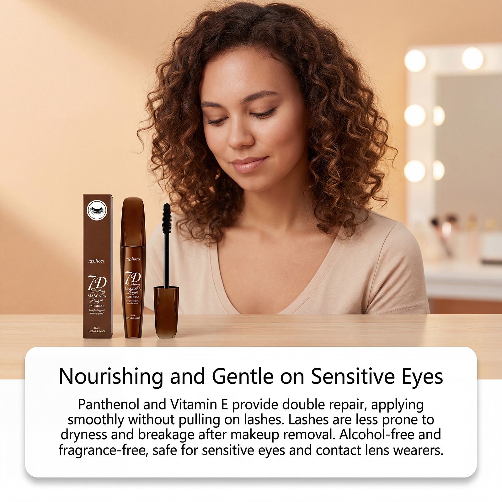 zephoco volumizing and curling mascara naturally enhances eyelashes, is not easy to smudge, and creates a silky, beautiful eye makeup look