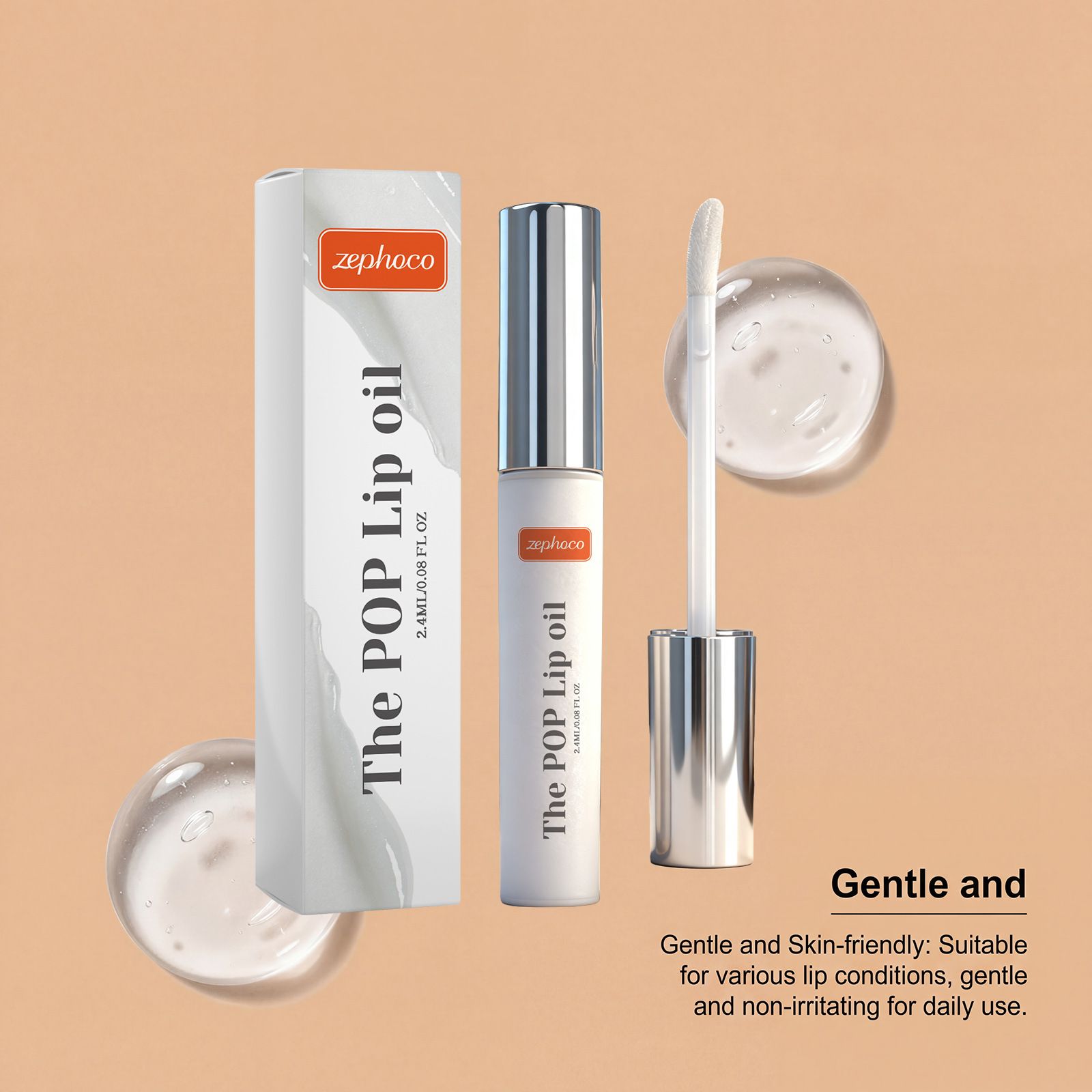 zephoco Moisturizing Lip Oil Gentle Formula to Care for Lip Skin, Moisturizing and Brightening Lip Oil